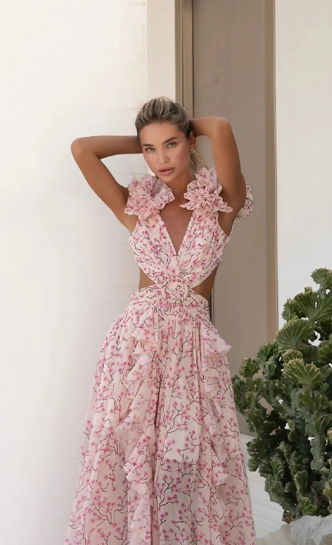 Flora Lace Up Maxi