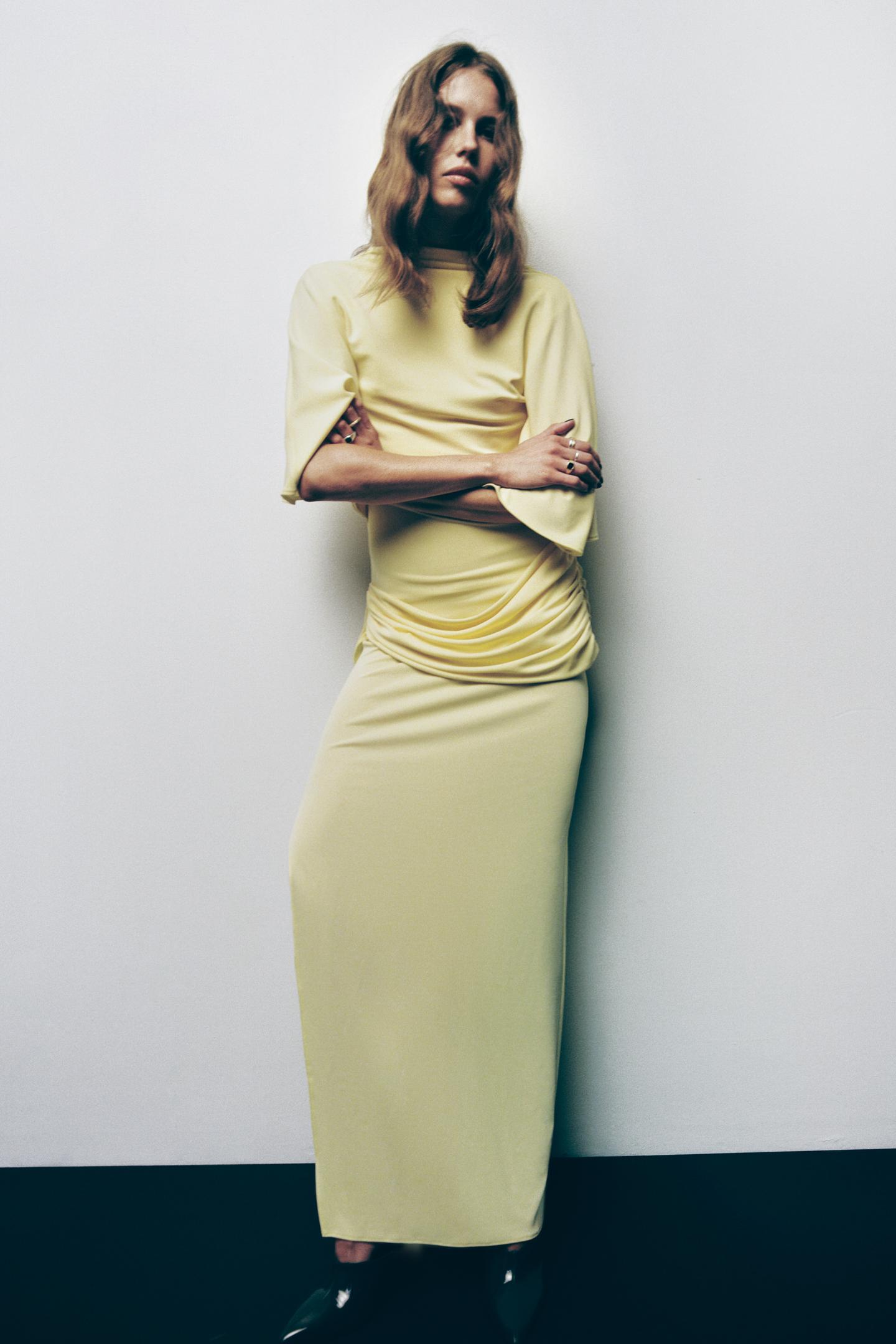 Sculpted Cape Knit Dress