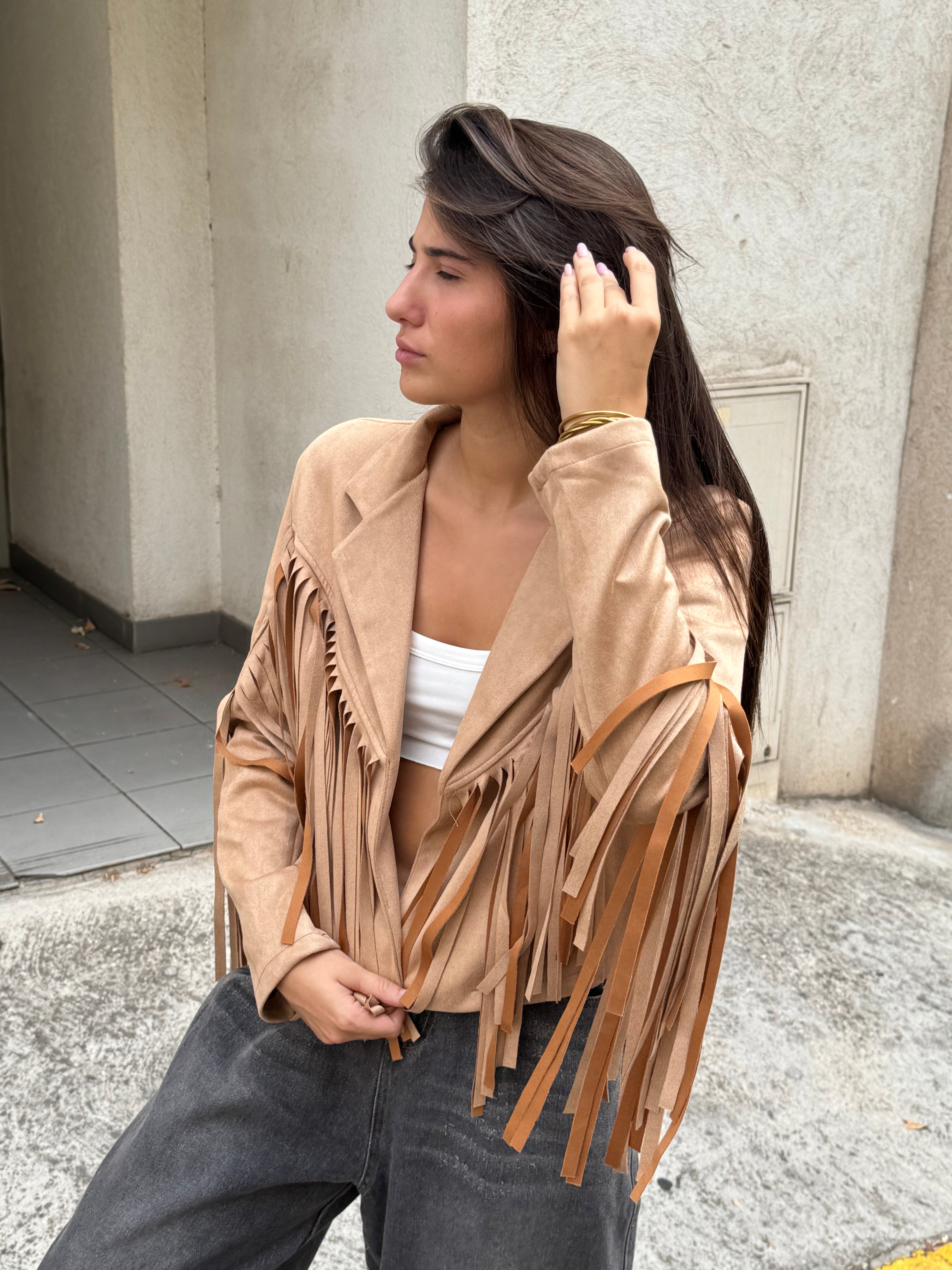 Suede Fringe Jacket | Alani