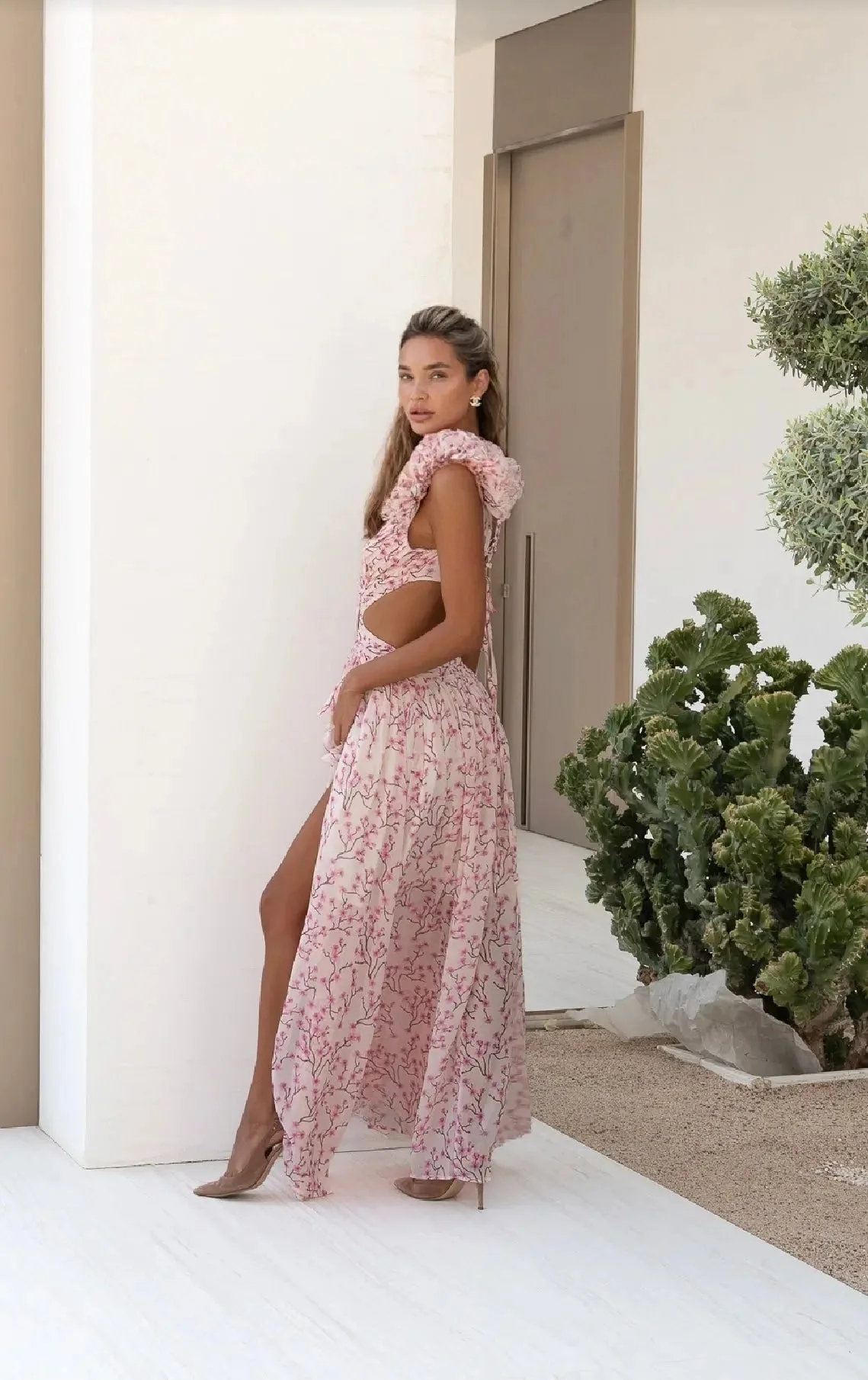 Flora Lace Up Maxi