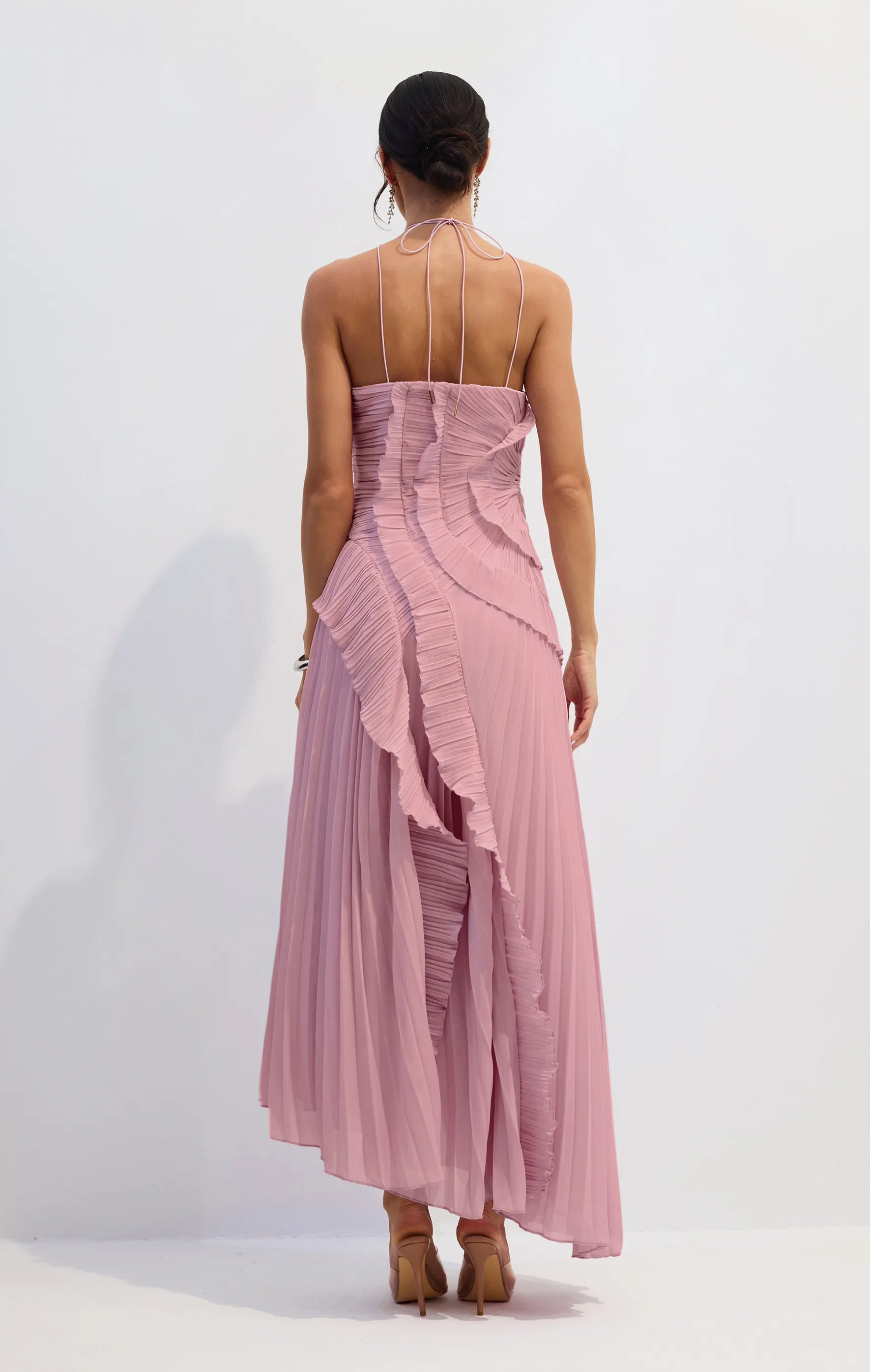 Nina | Pleated Halterneck Dress