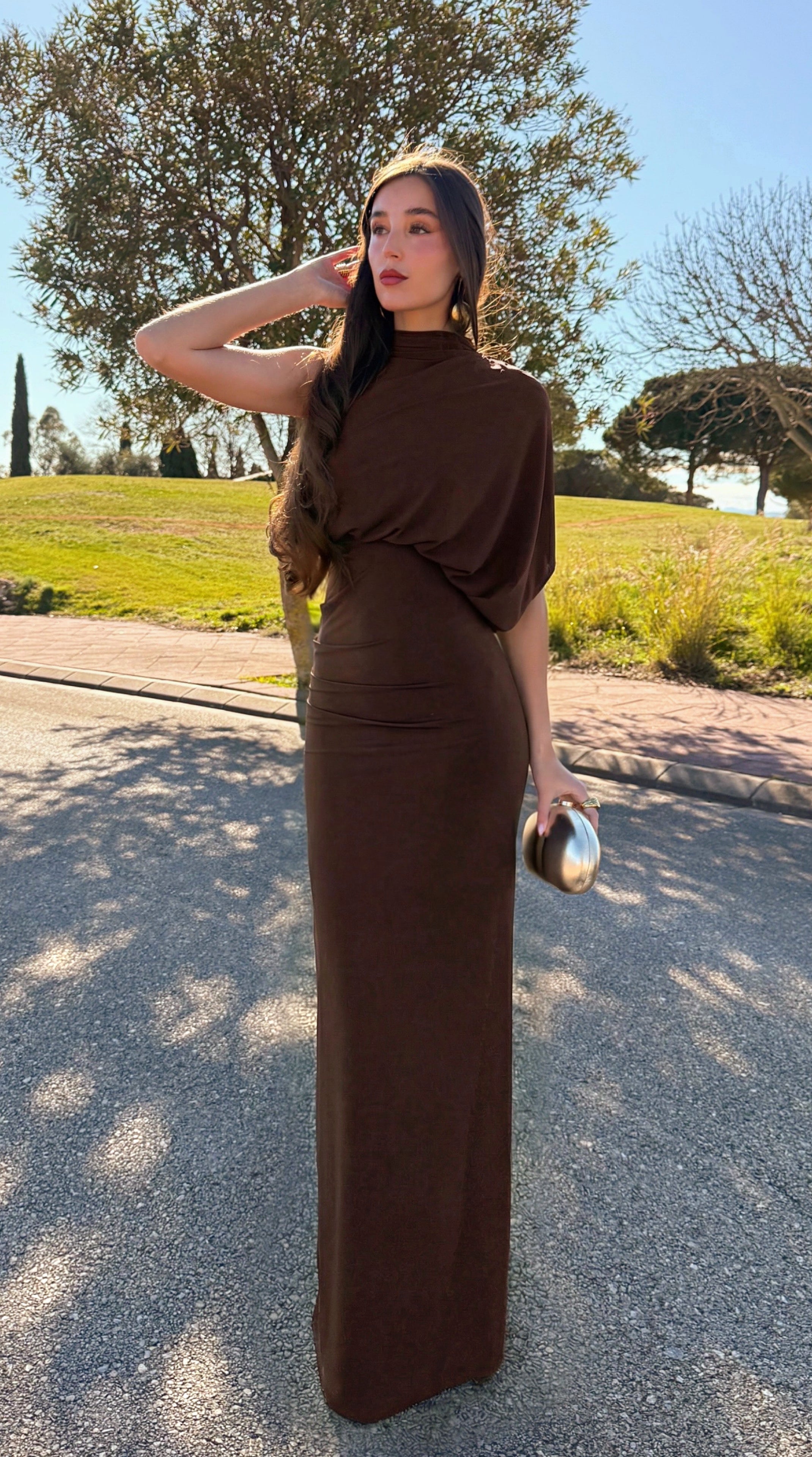 Choco Sculpt Maxi Dress