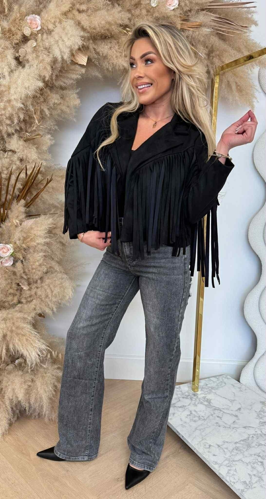 Suede Fringe Jacket | Alani