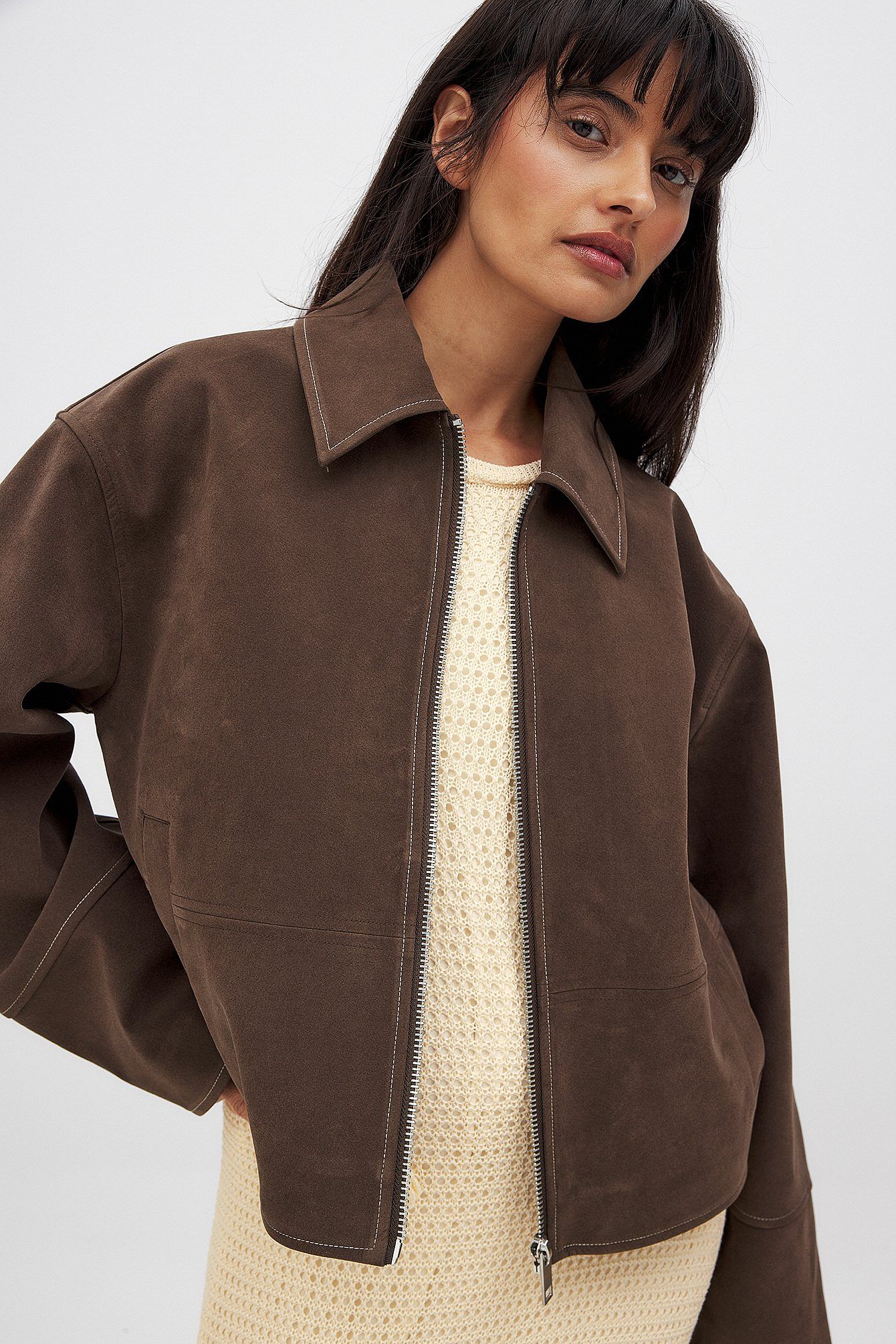 Oversized Suede Jacket | Amara