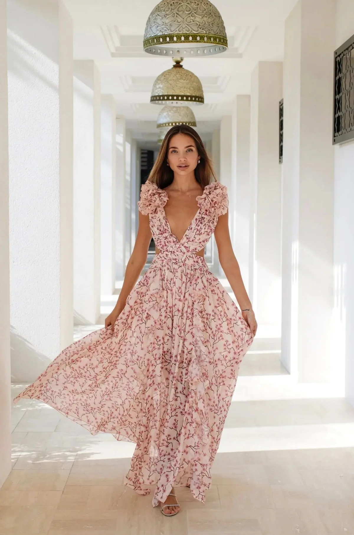 Flora Lace Up Maxi