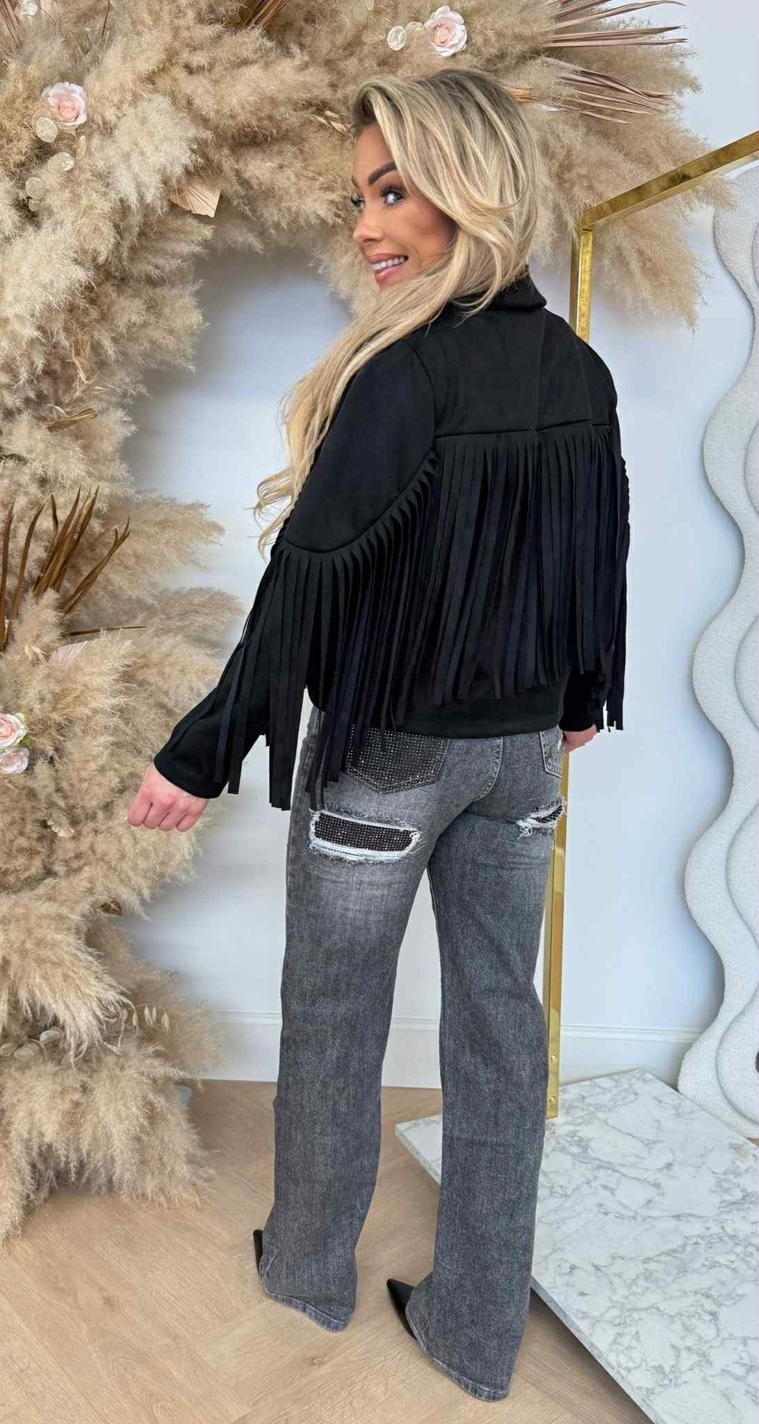 Suede Fringe Jacket | Alani