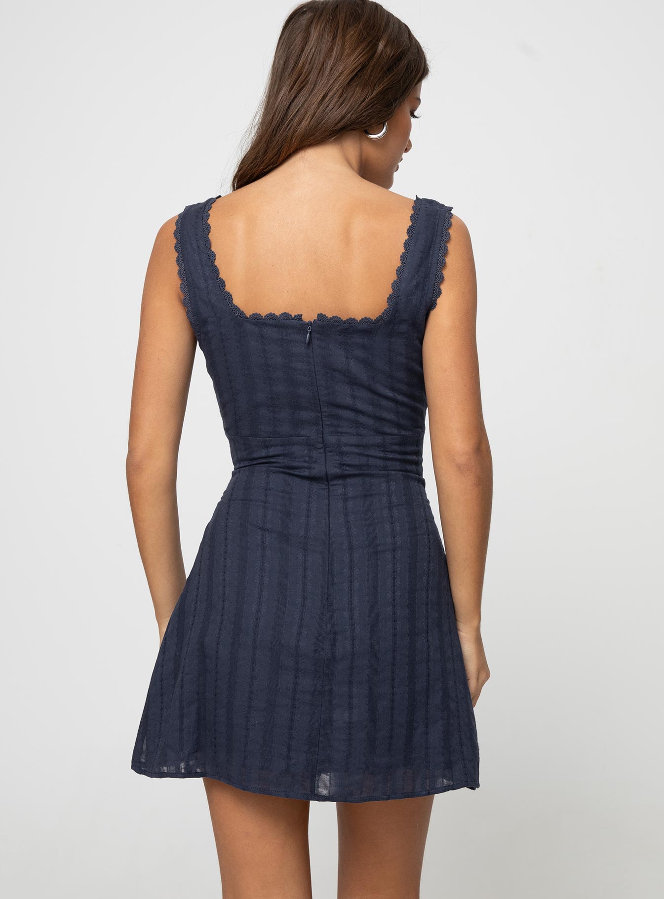 Lace Trim Mini Dress