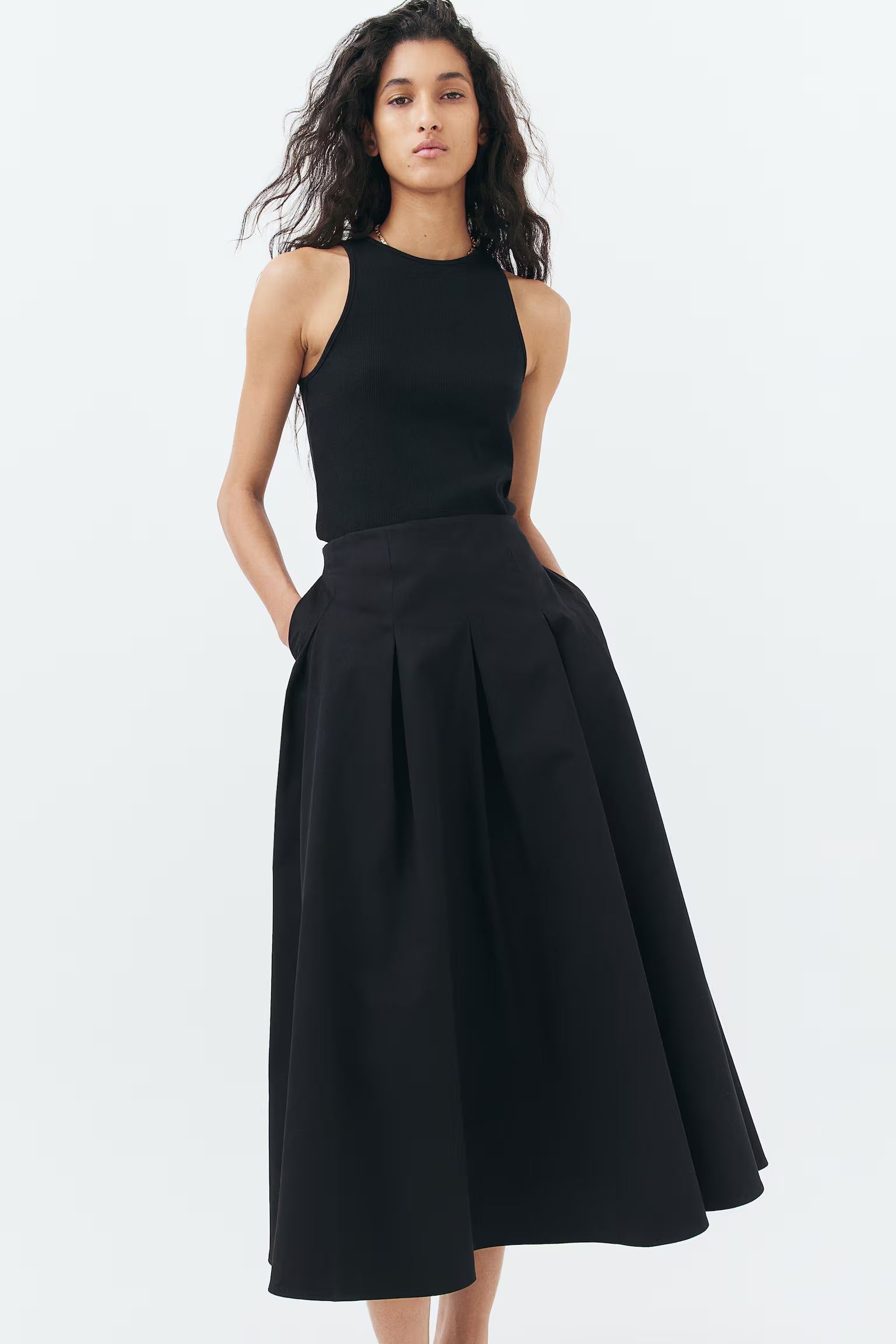Ivanna Long Pleated Skirt