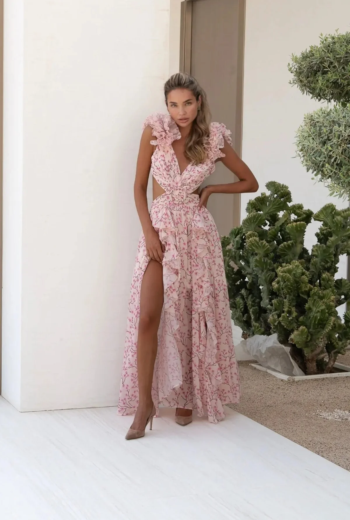 Flora Lace Up Maxi