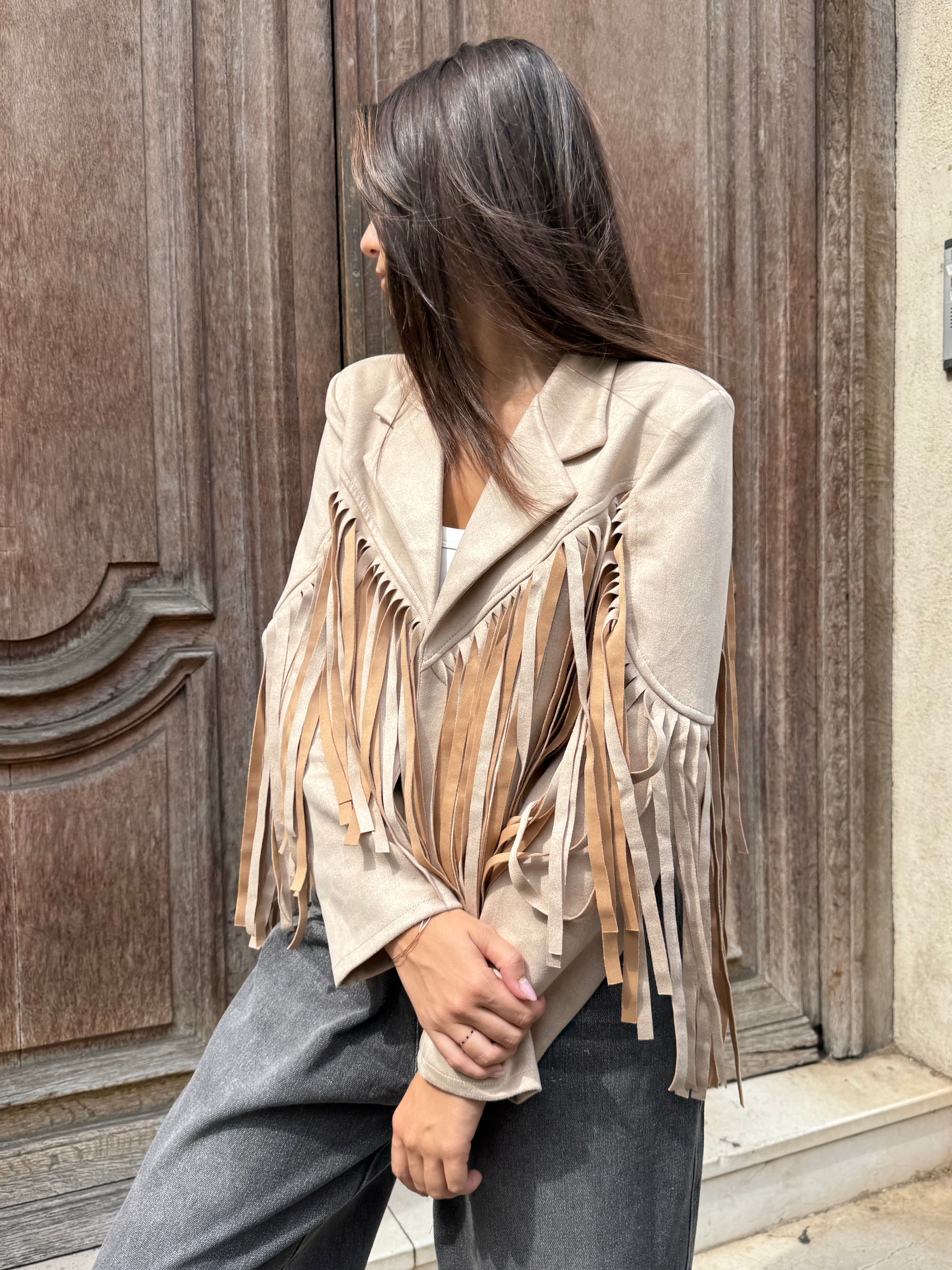 Suede Fringe Jacket | Alani