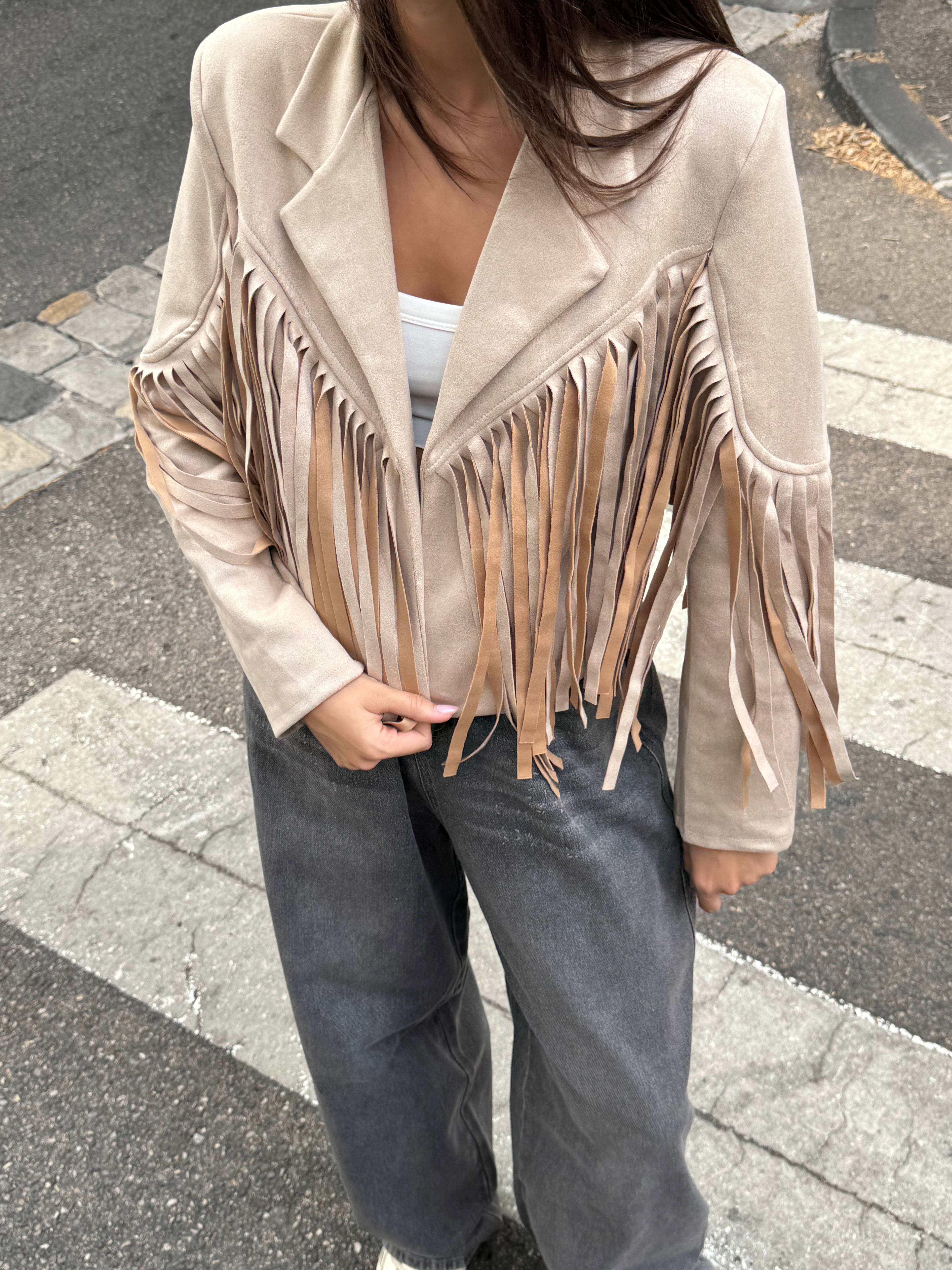 Suede Fringe Jacket | Alani