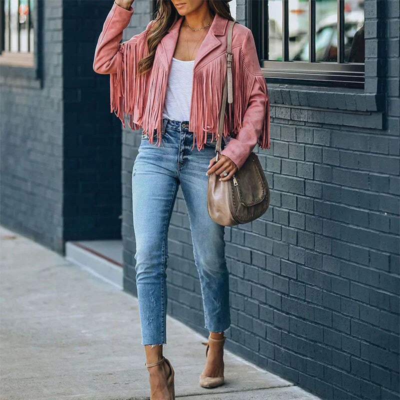 Suede Fringe Jacket | Alani