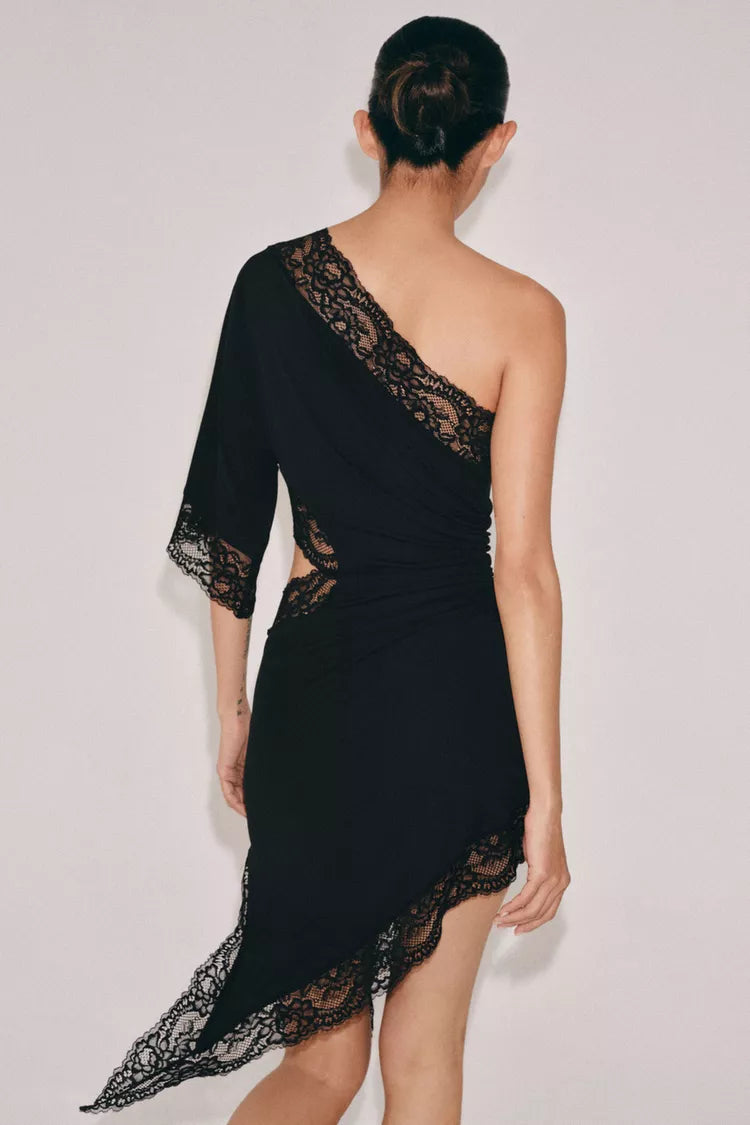 Élan Lace Asymmetric Dress