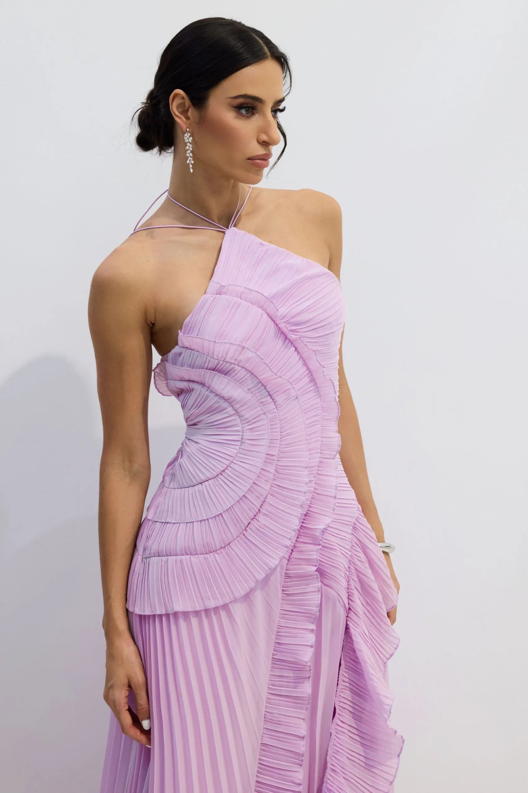Nina | Pleated Halterneck Dress