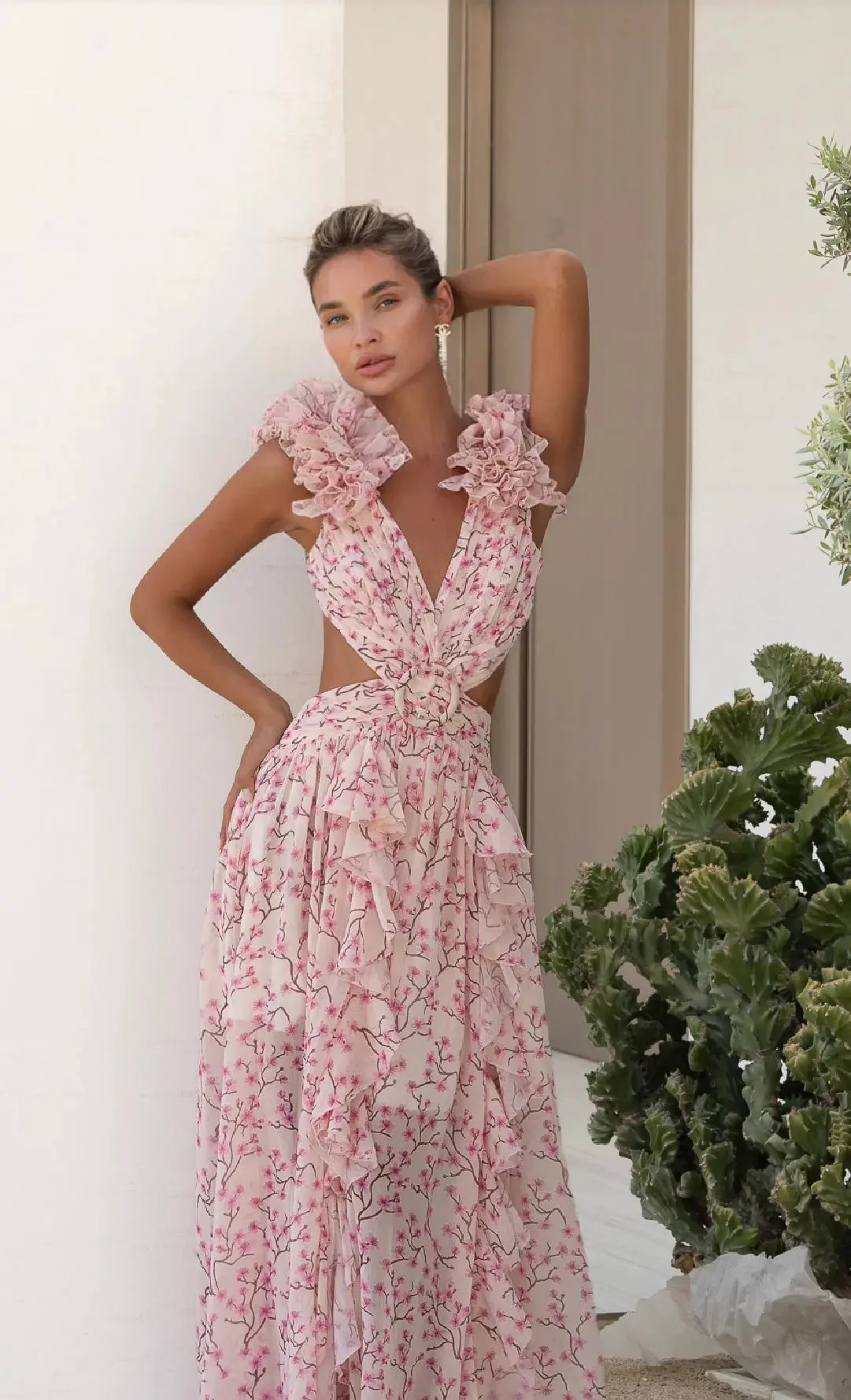 Flora Lace Up Maxi