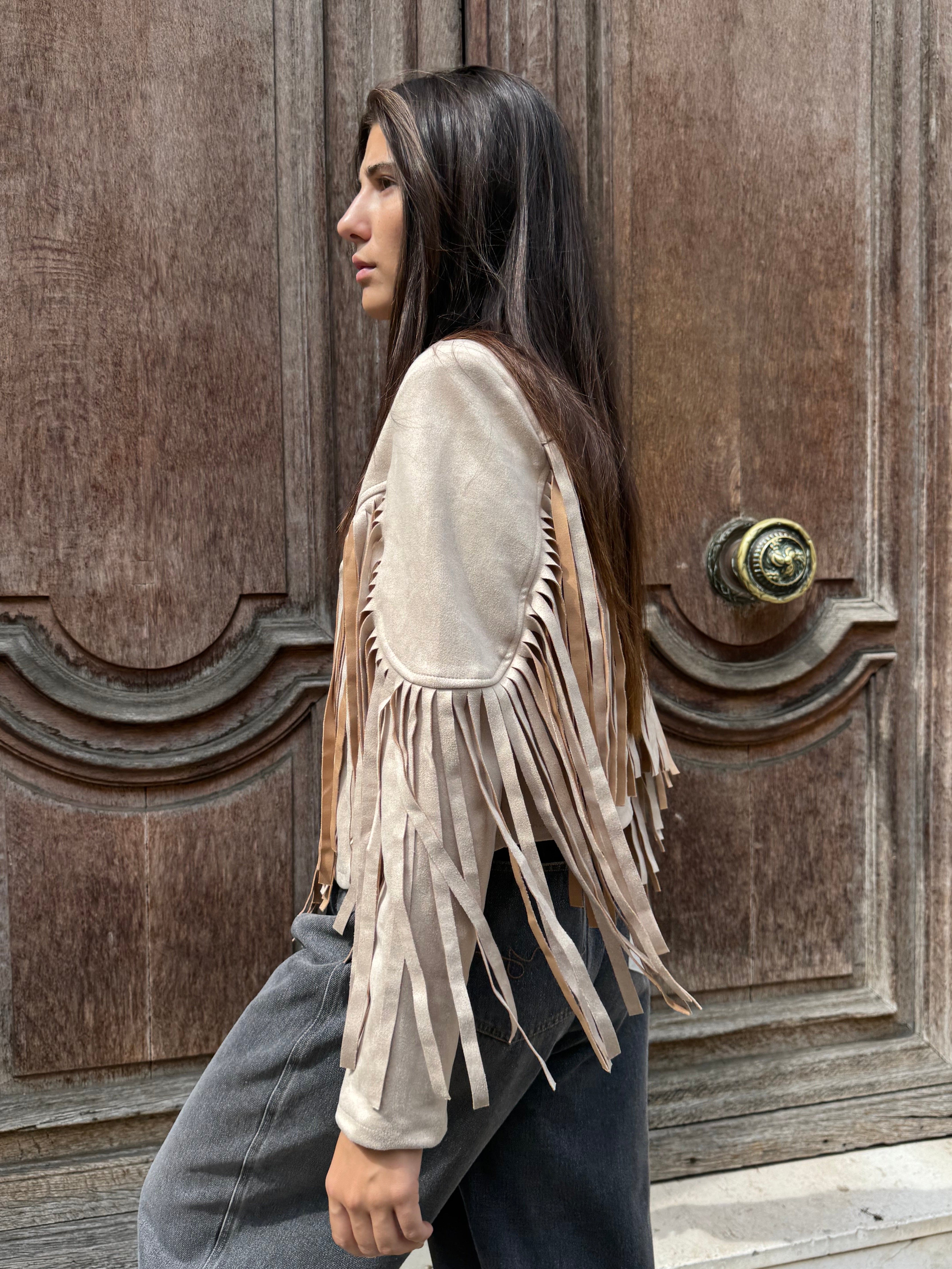 Suede Fringe Jacket | Alani