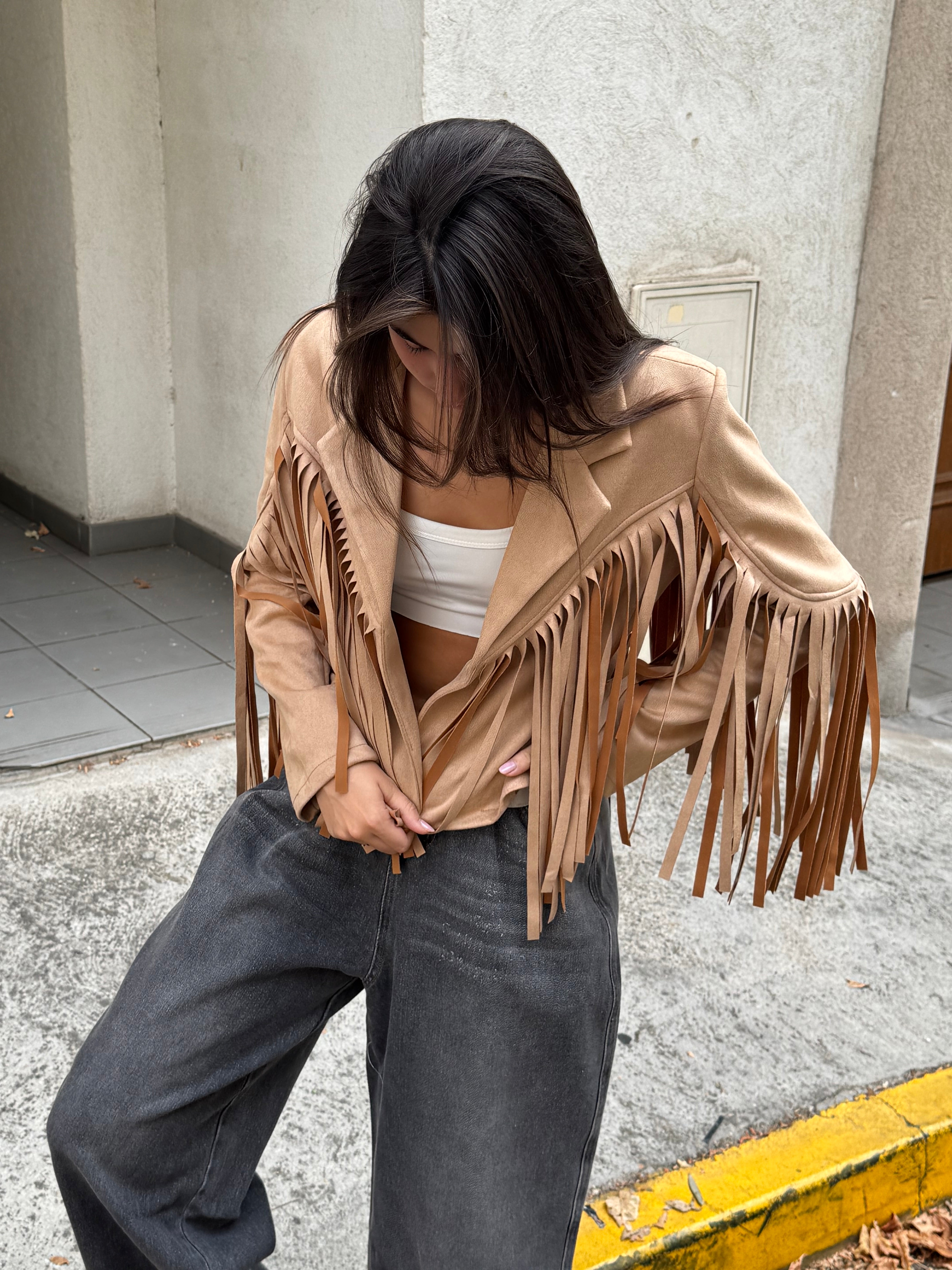 Suede Fringe Jacket | Alani