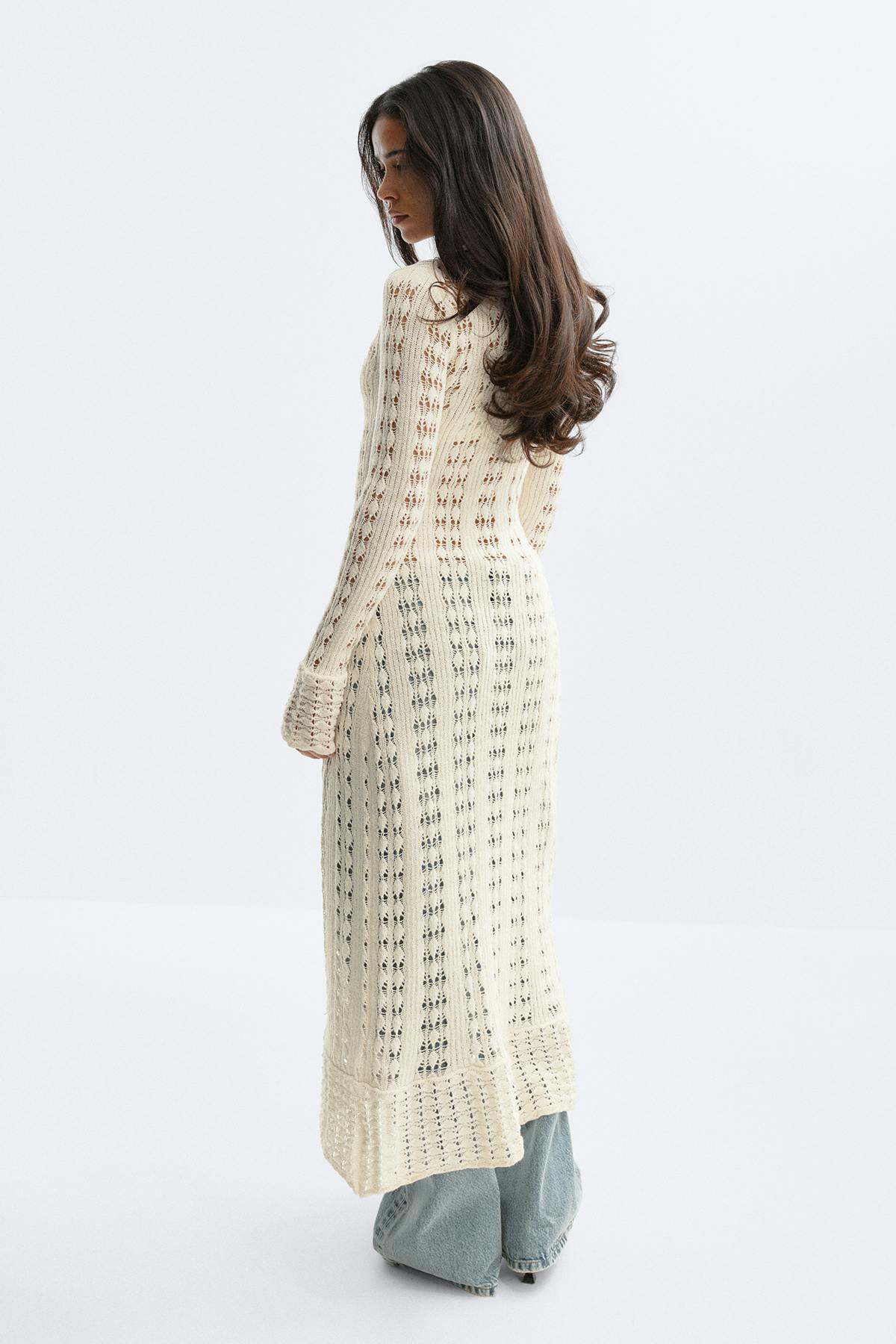 Crochet Pearl Maxi Dress