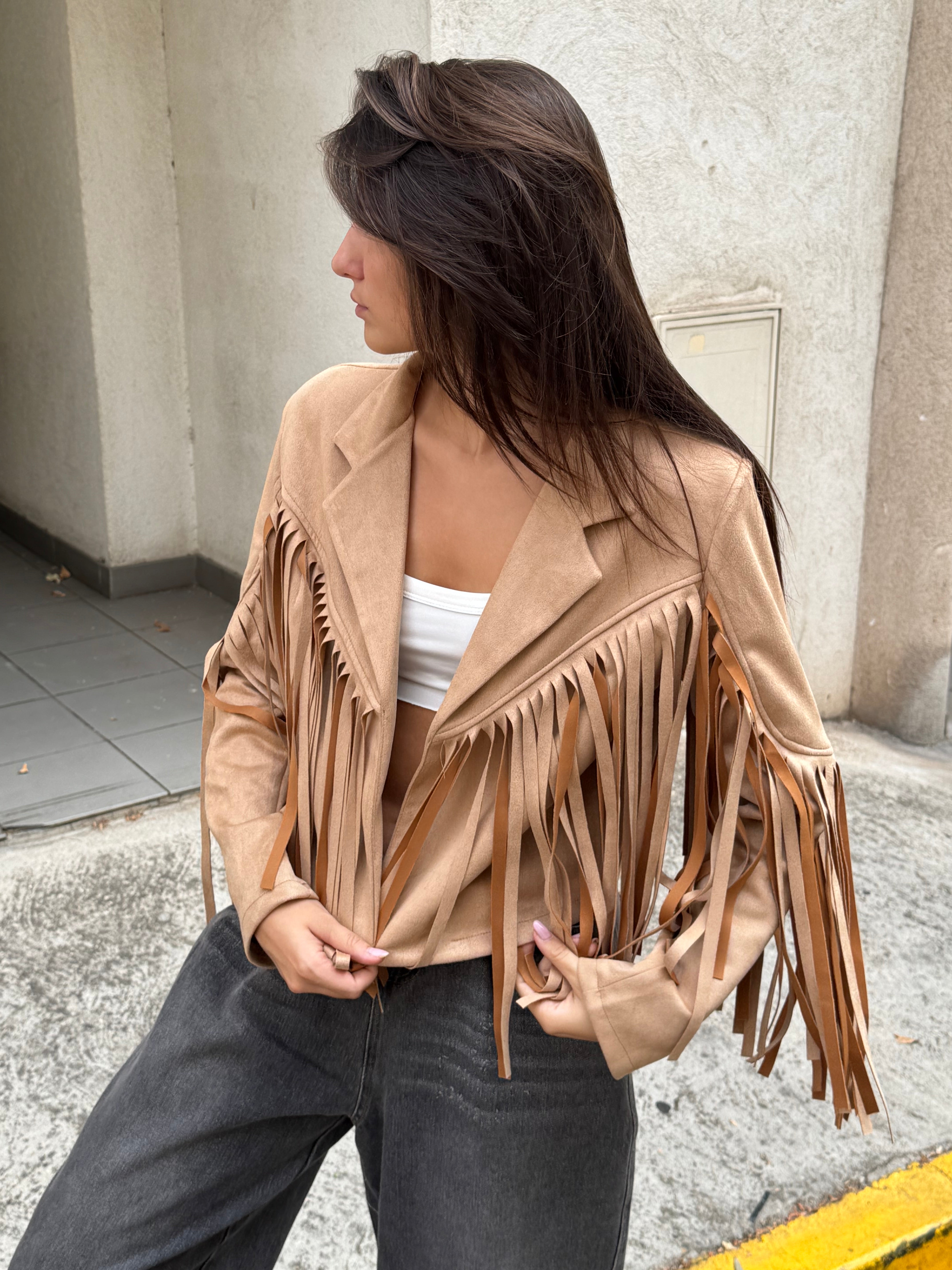 Suede Fringe Jacket | Alani