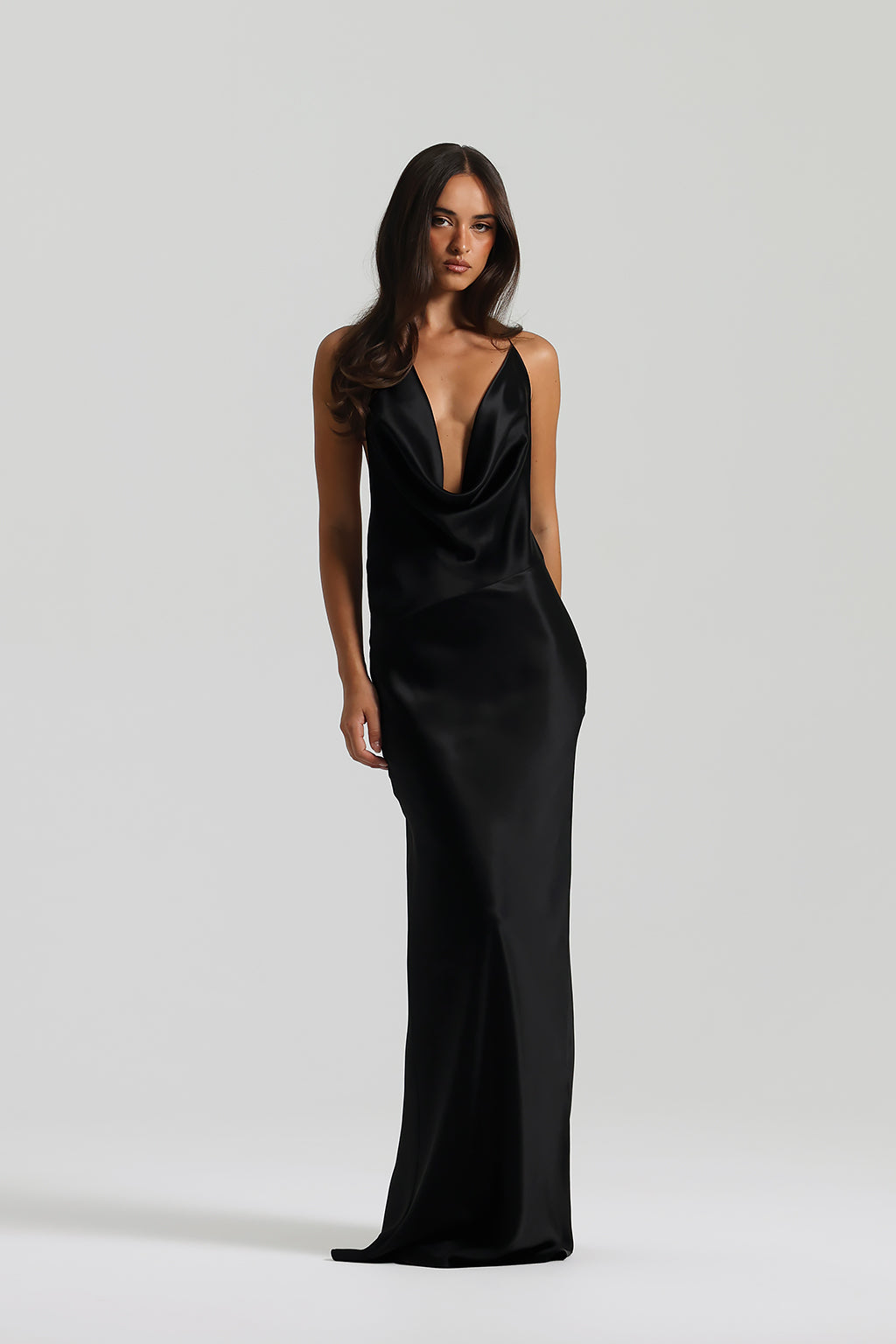 Silk Asymmetry Maxi Dress