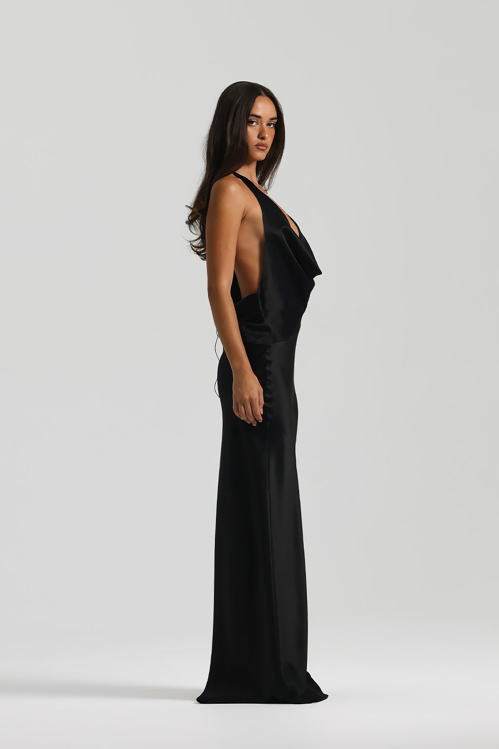 Silk Asymmetry Maxi Dress