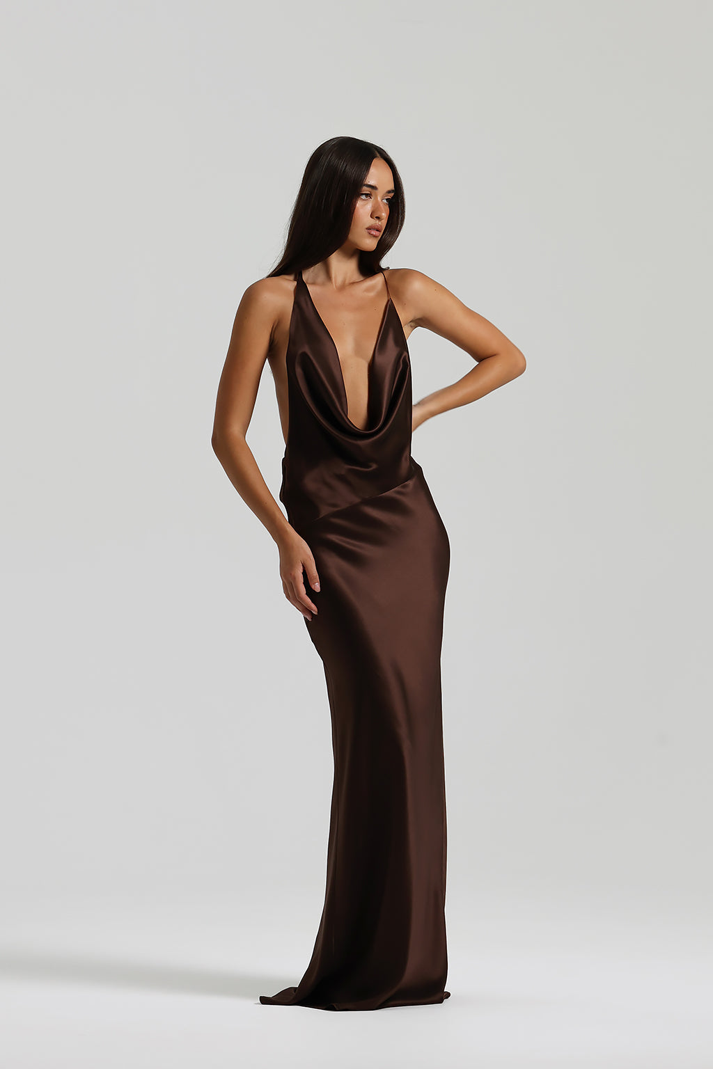 Silk Asymmetry Maxi Dress