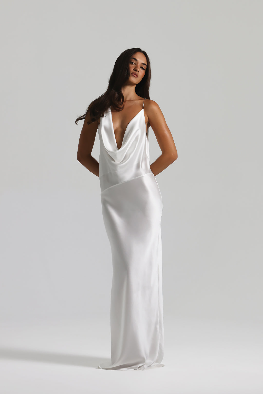 Silk Asymmetry Maxi Dress