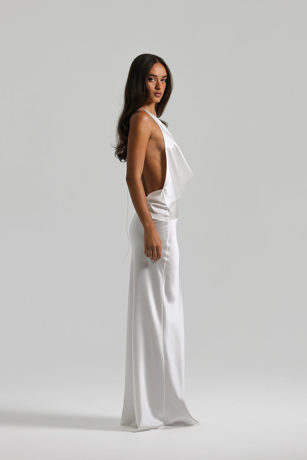 Silk Asymmetry Maxi Dress