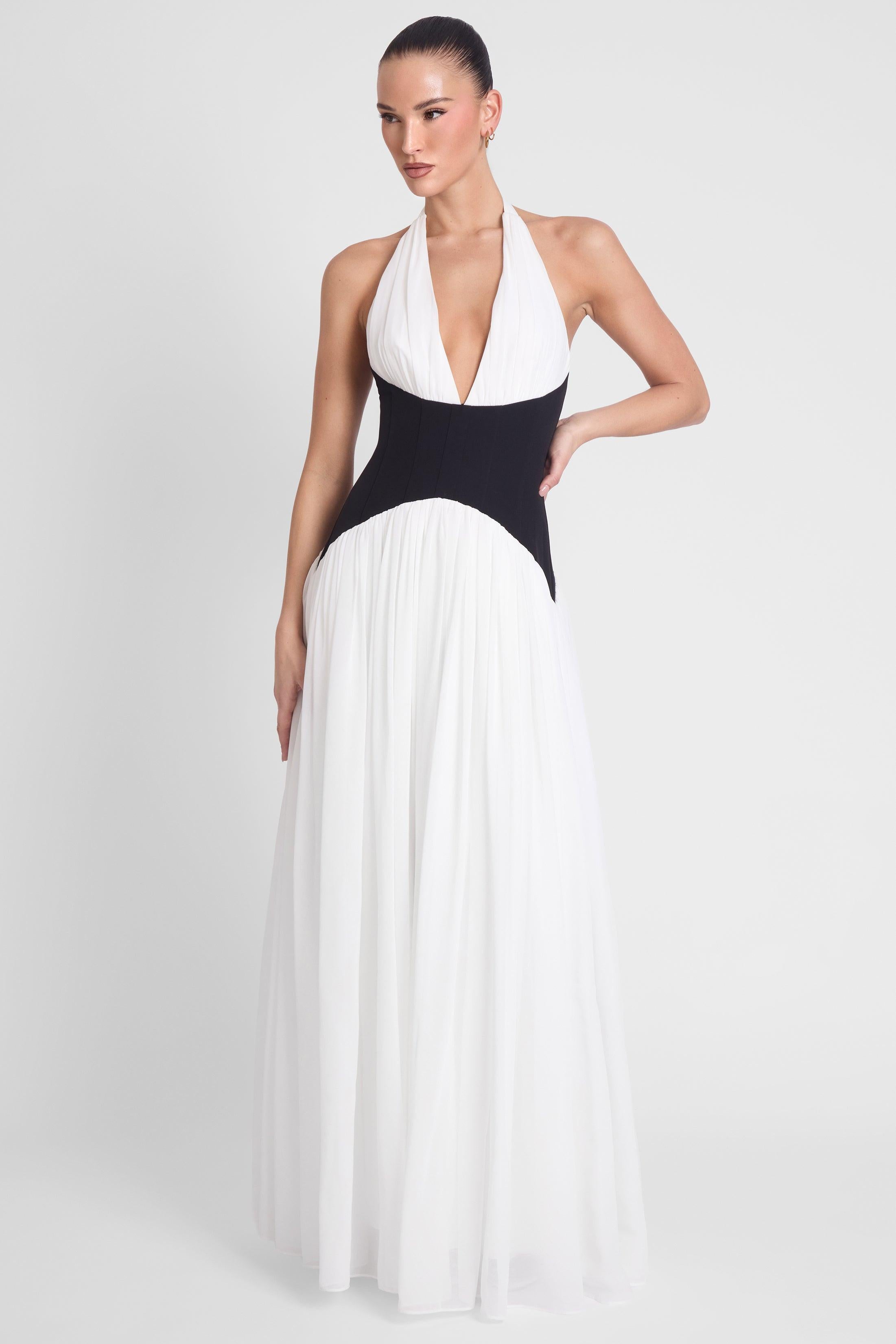 Noir Sculpt Halter Maxi