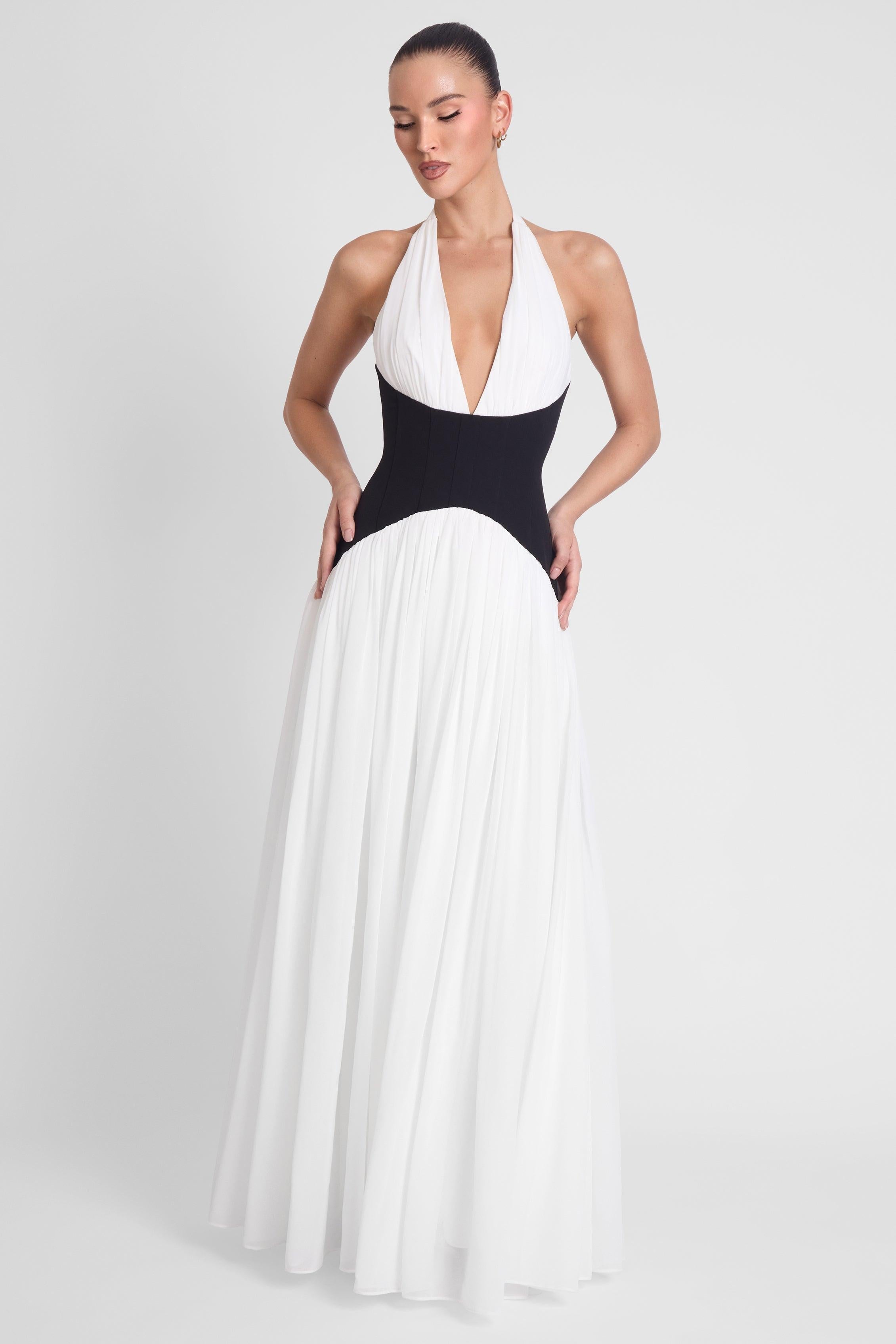 Noir Sculpt Halter Maxi