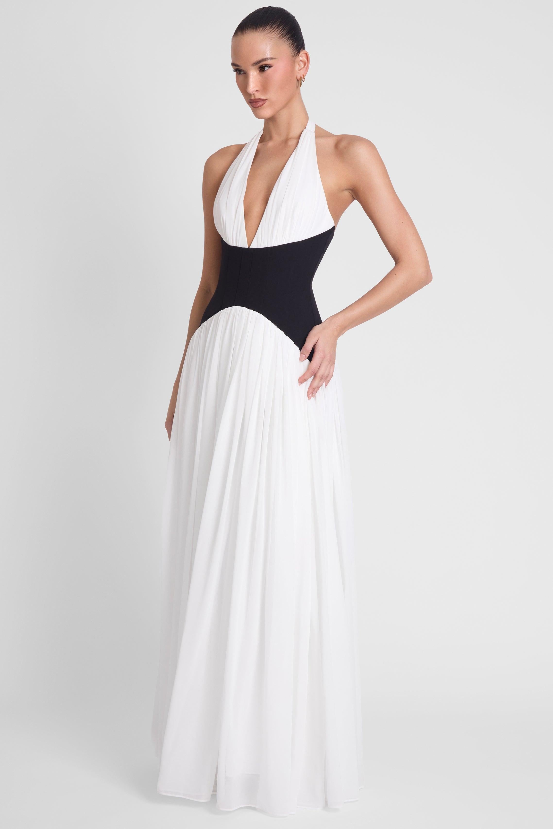 Noir Sculpt Halter Maxi