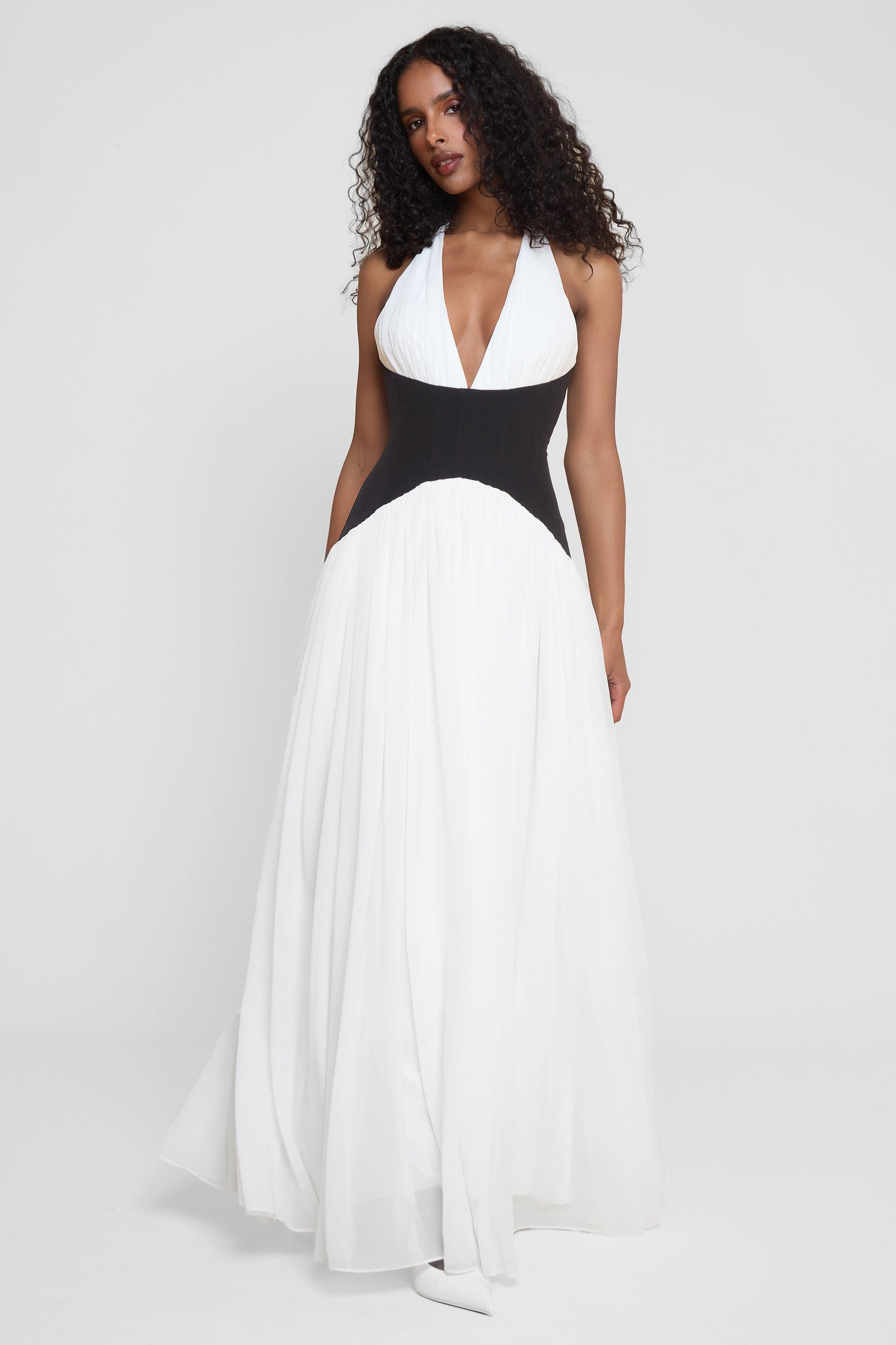 Noir Sculpt Halter Maxi