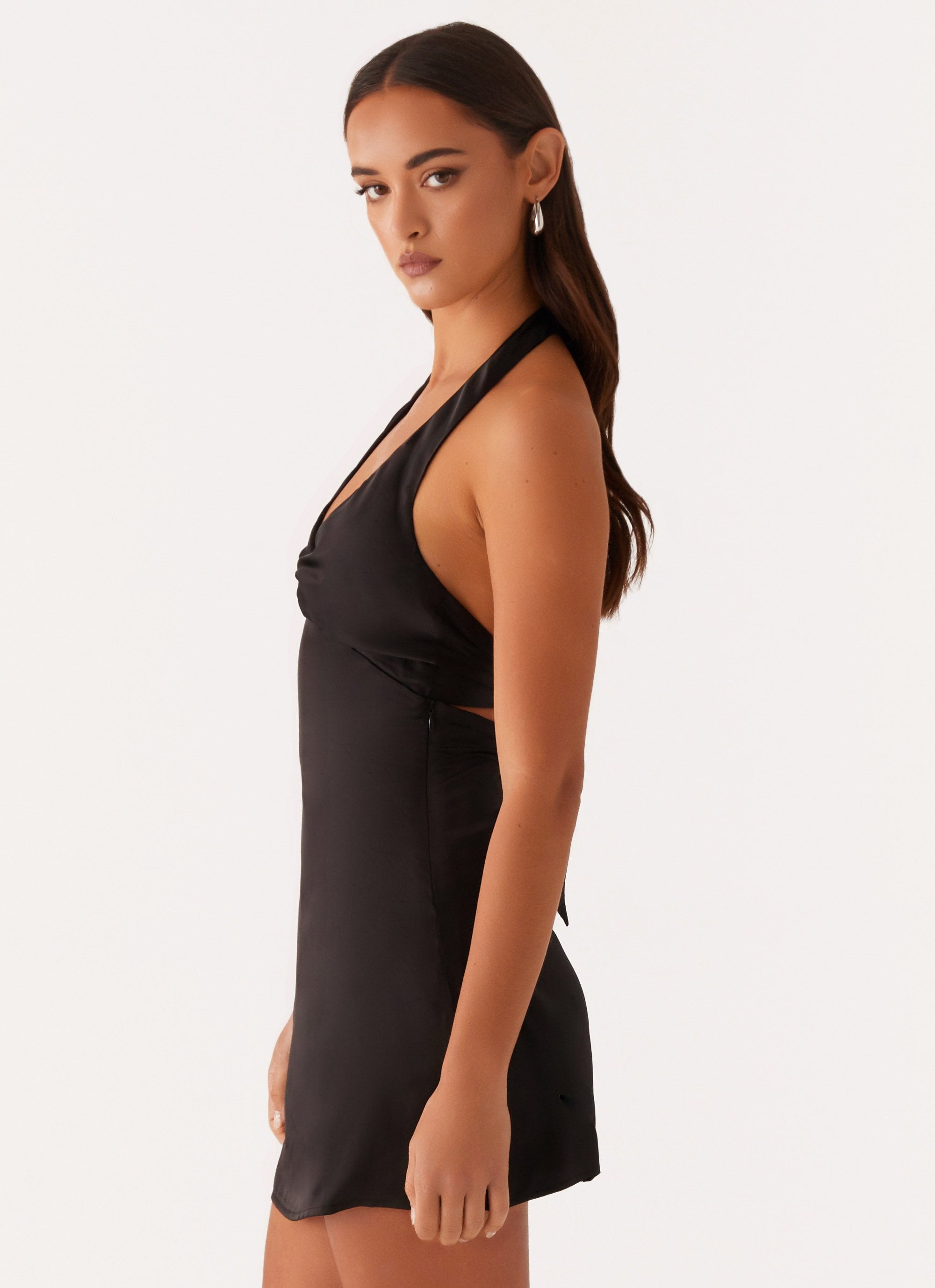 Satin Halter Mini Dress