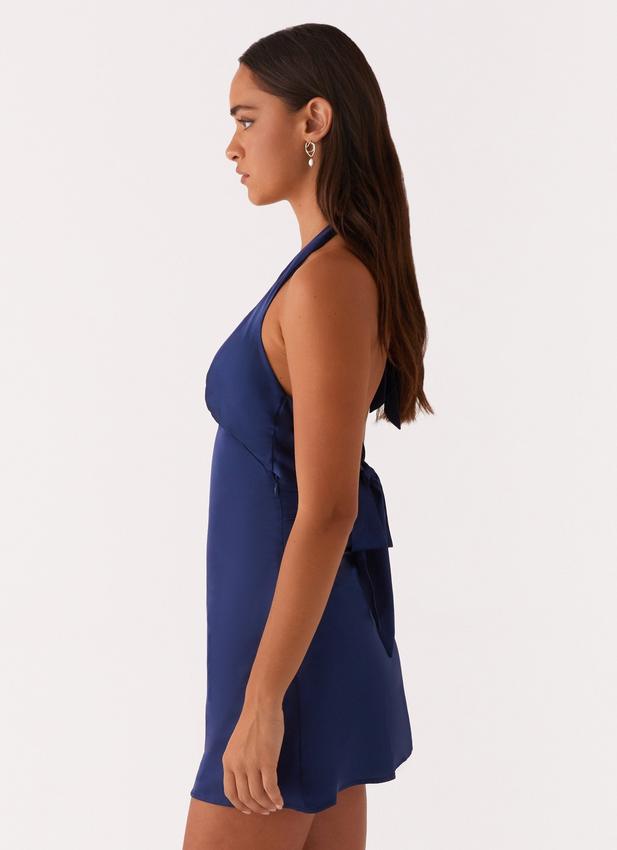 Satin Halter Mini Dress