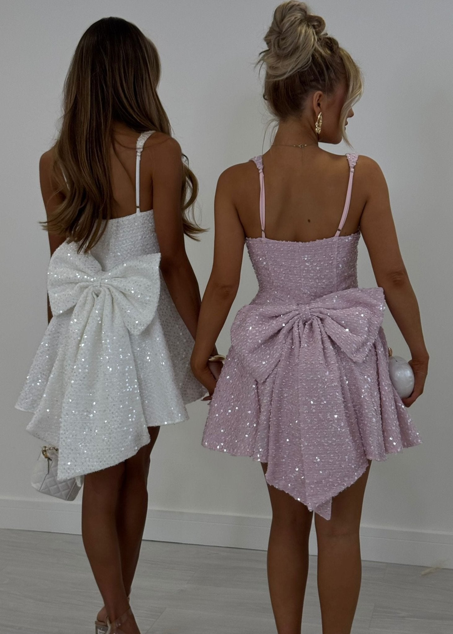 Bow Sequin Mini Dress