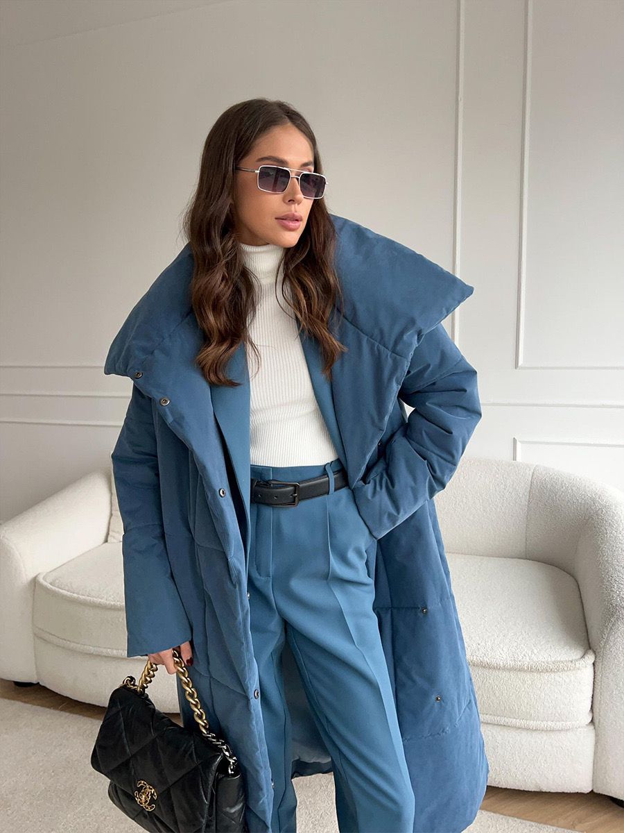 Long Belted Puffer Coat