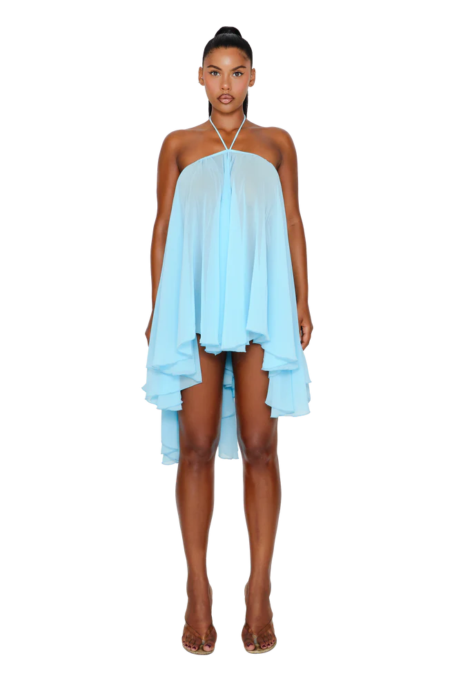 Chiffon Halter Mini Dress