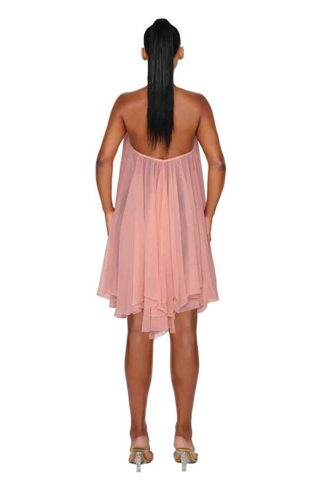 Chiffon Halter Mini Dress