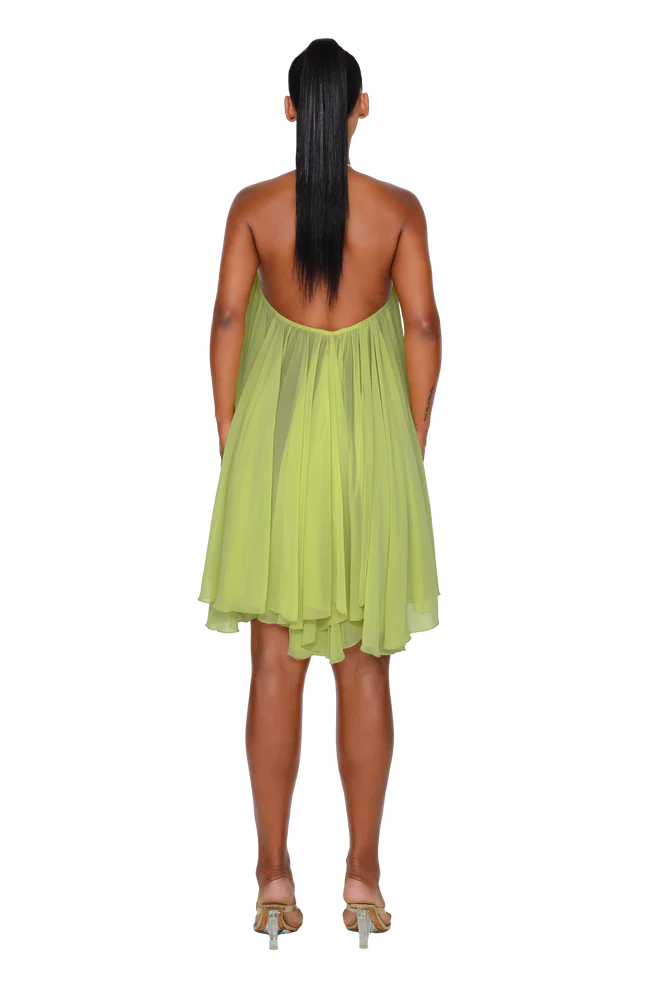 Chiffon Halter Mini Dress