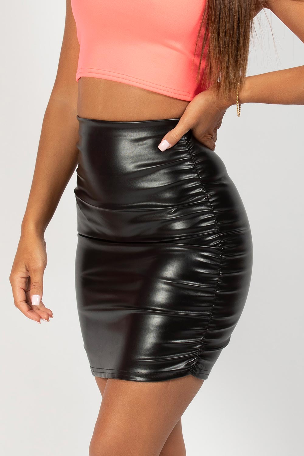 Rae Ruched Mini Skirt