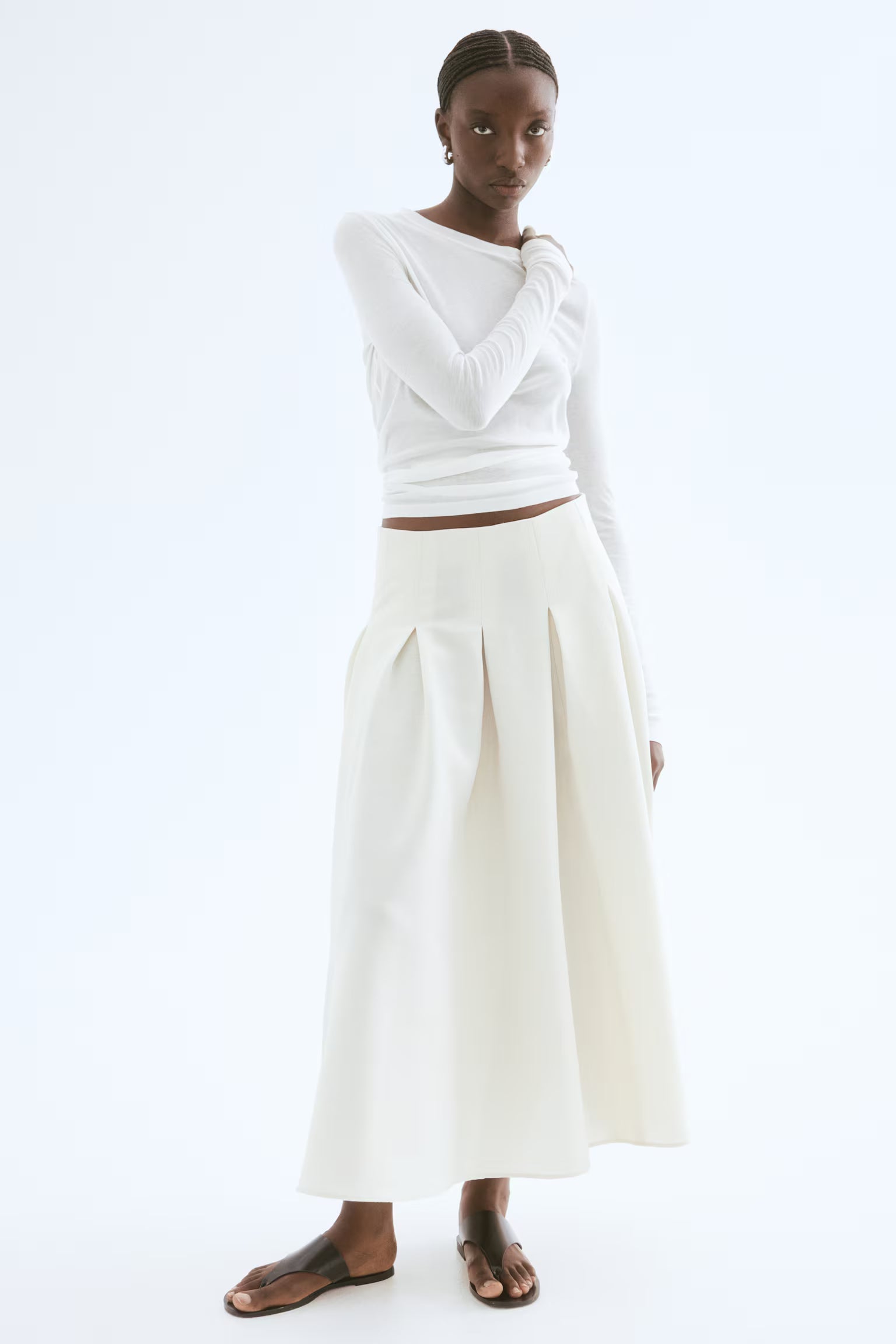 Ivanna Long Pleated Skirt