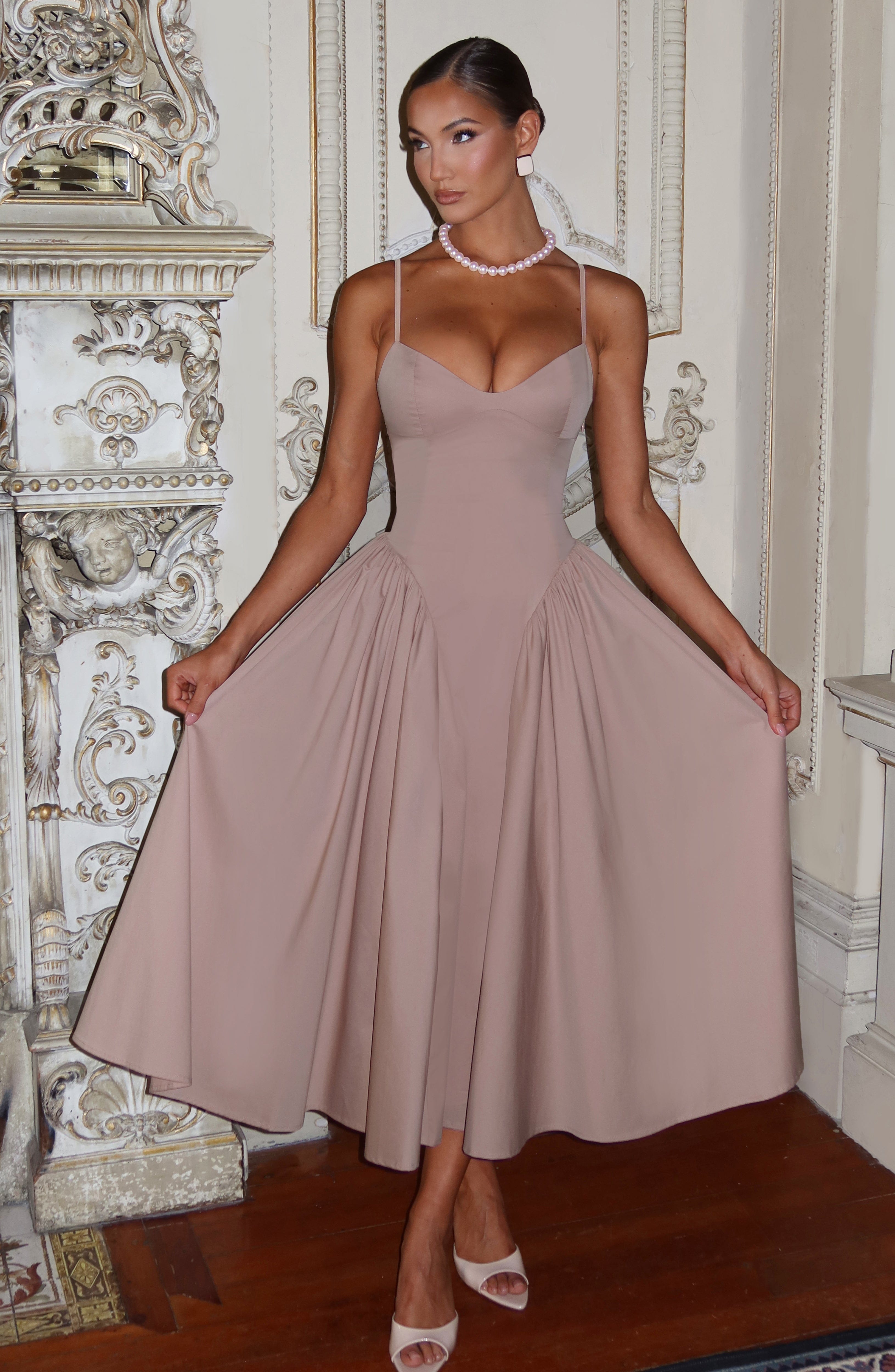 Emerson Lace-Up Midi Dress