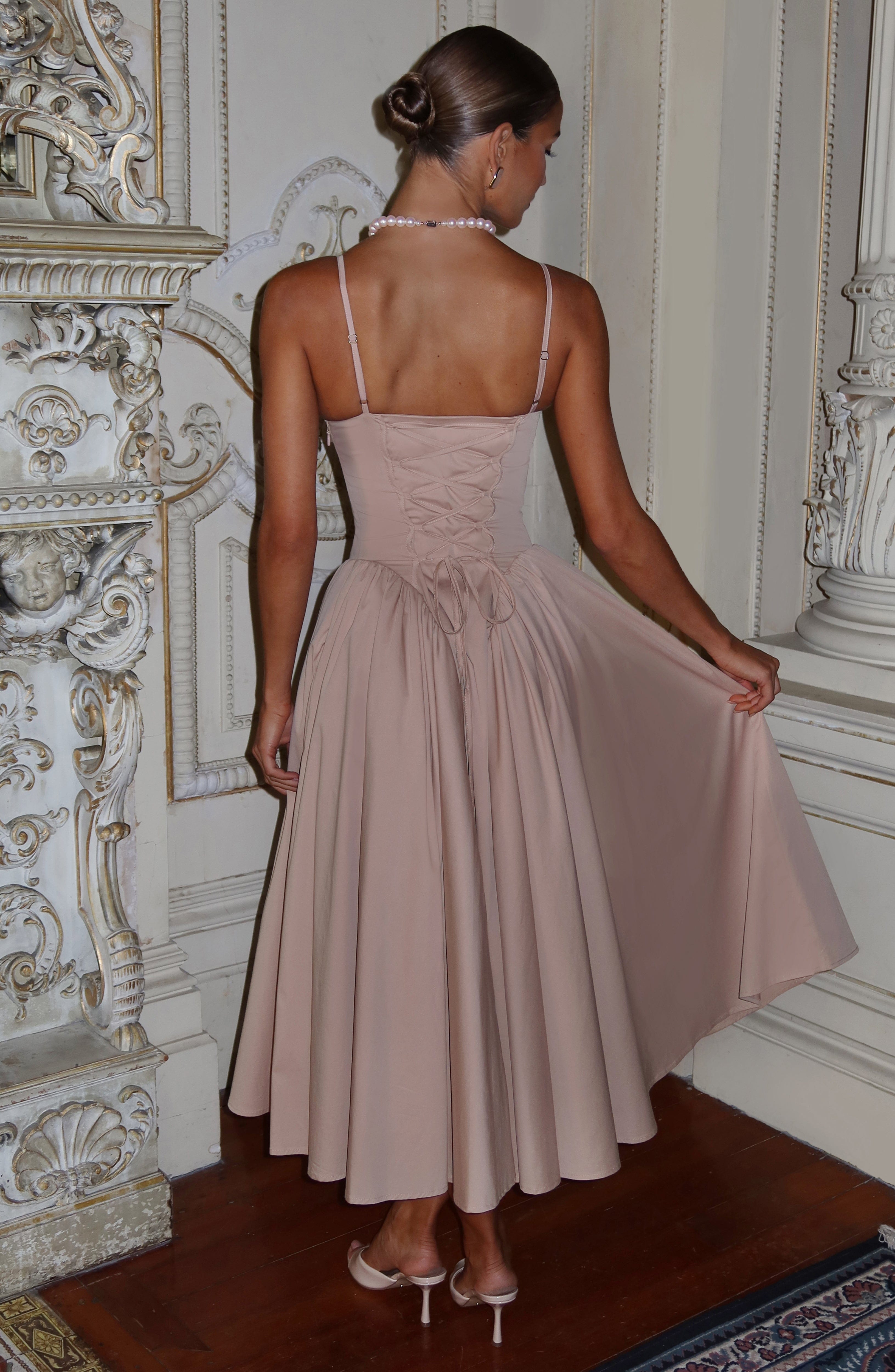 Emerson Lace-Up Midi Dress