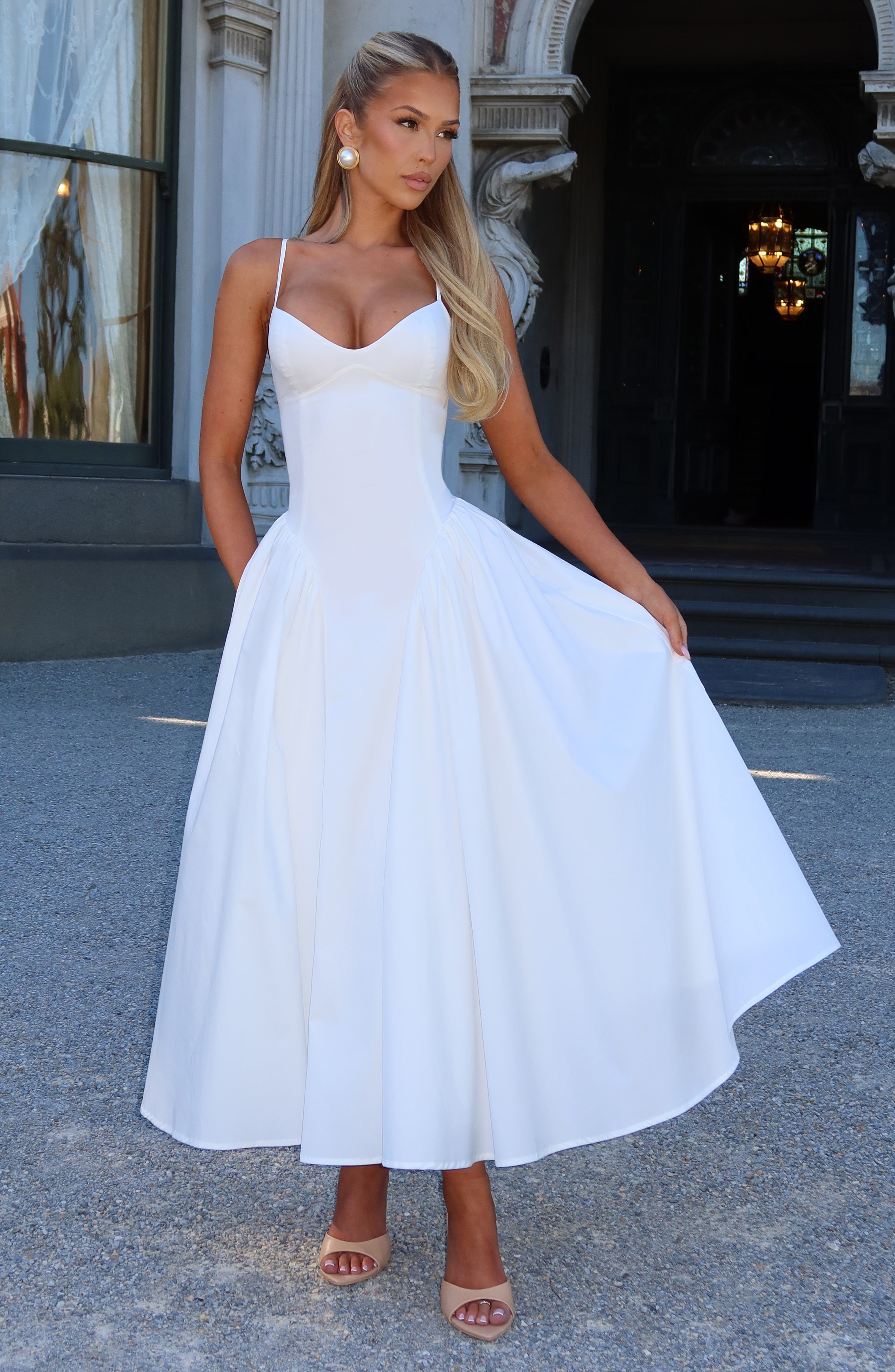 Emerson Lace-Up Midi Dress