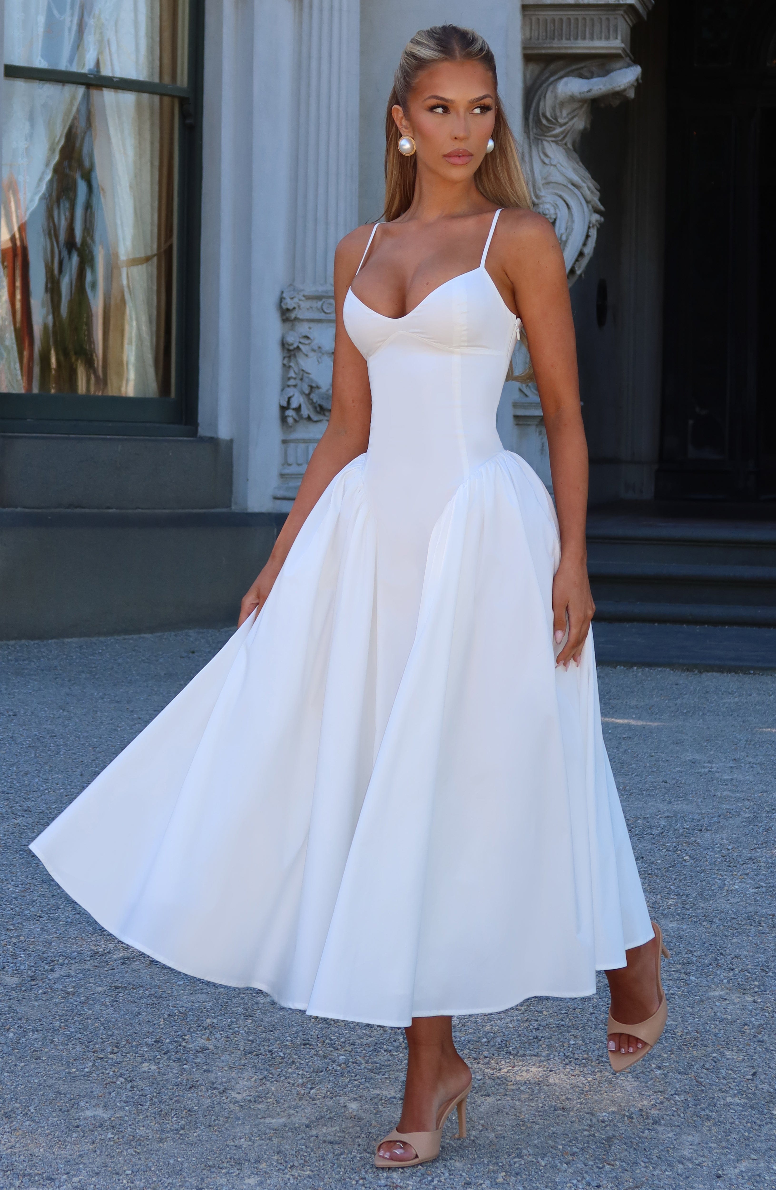 Emerson Lace-Up Midi Dress