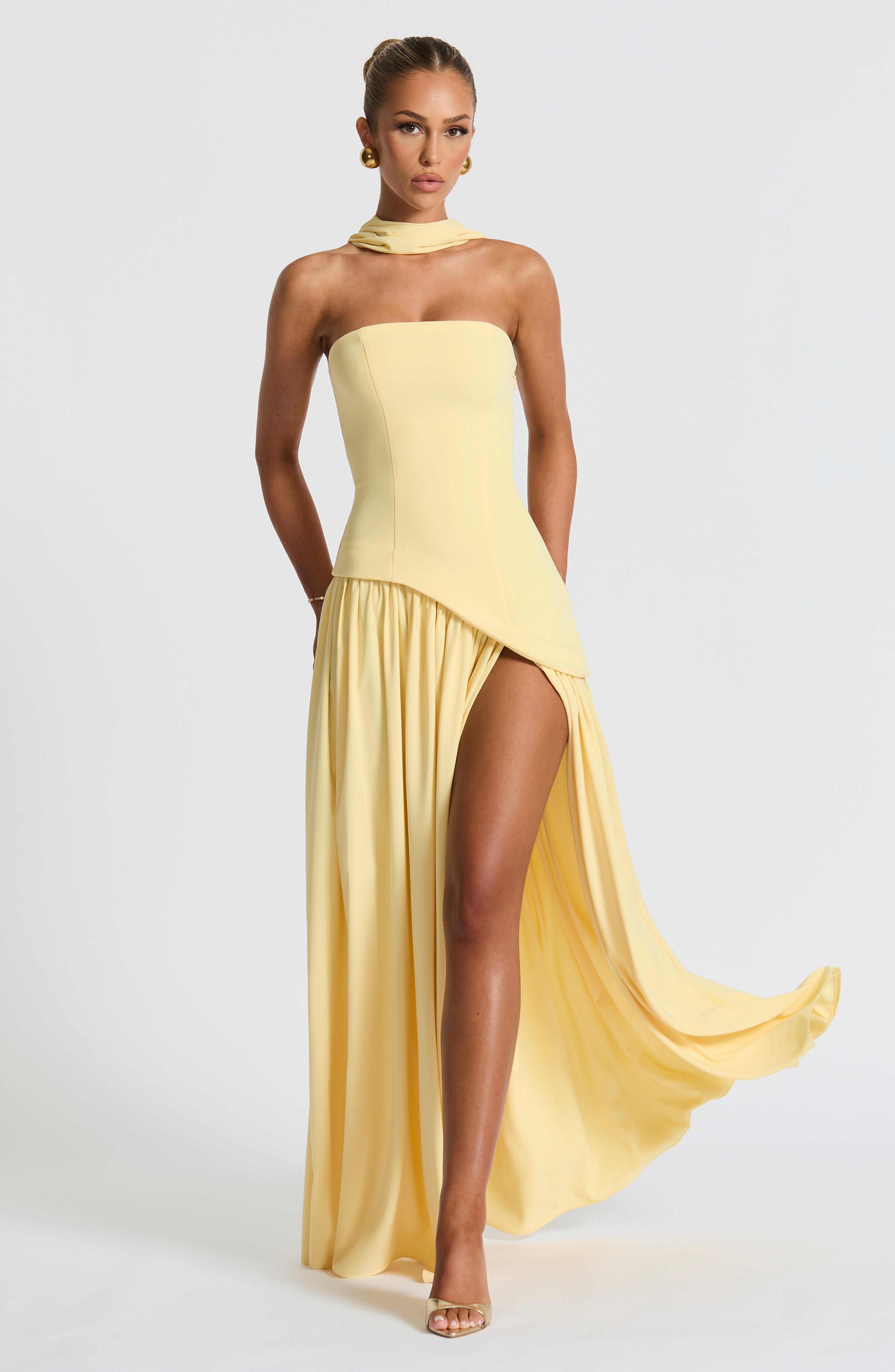 Aveline Split Chiffon Gown