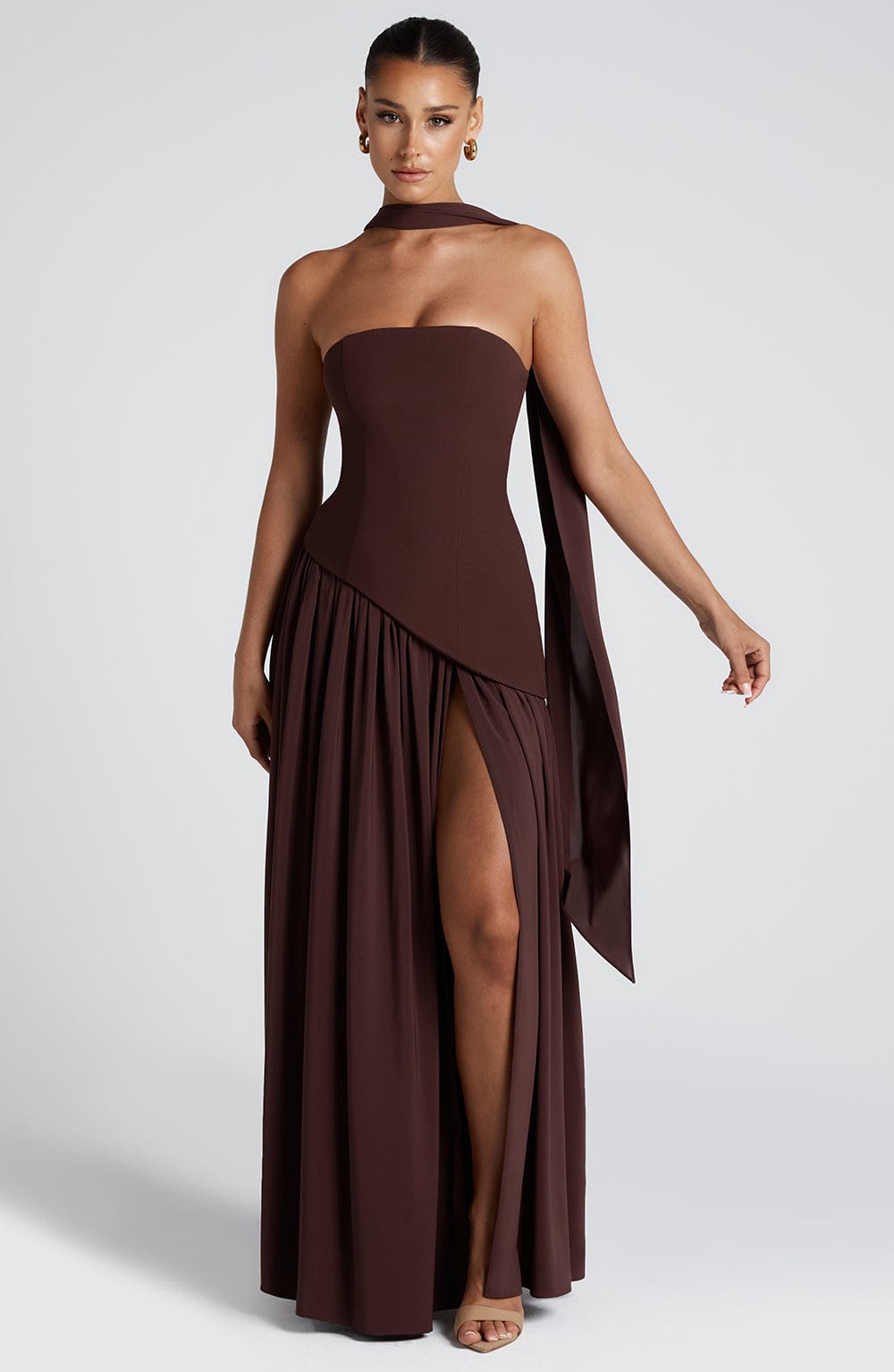 Aveline Split Chiffon Gown