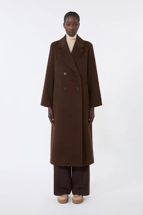 Chocolate Wool-Blend Coat