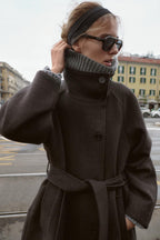 Serenelle Belted Wool Coat