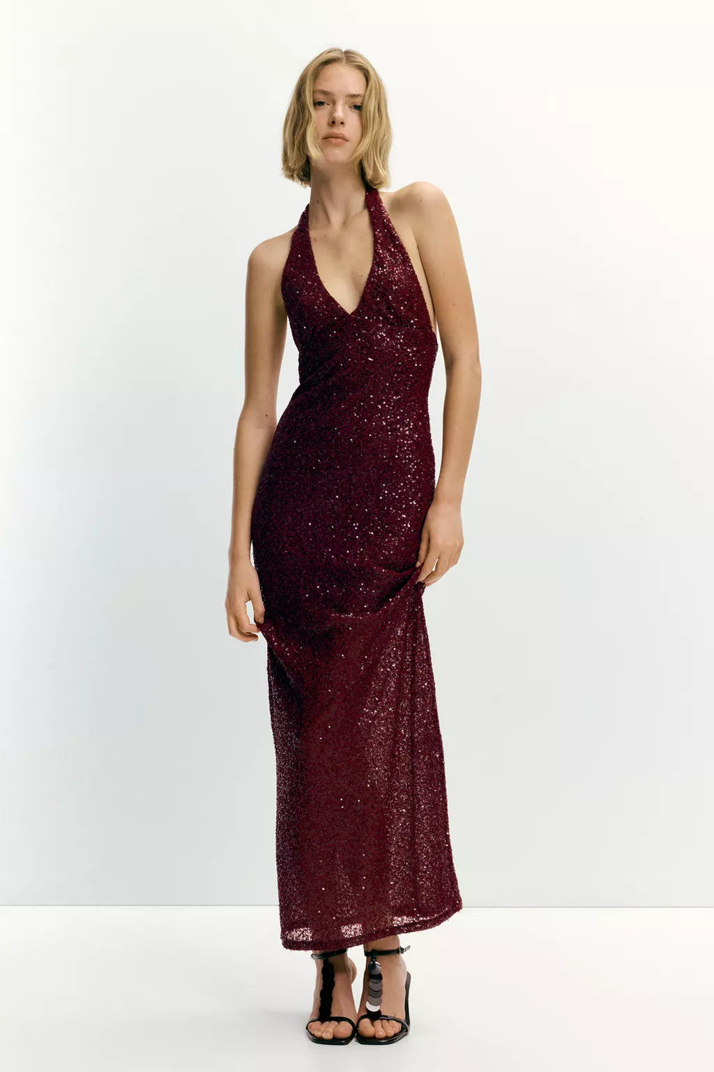 Luxe Sequin Halter Midi